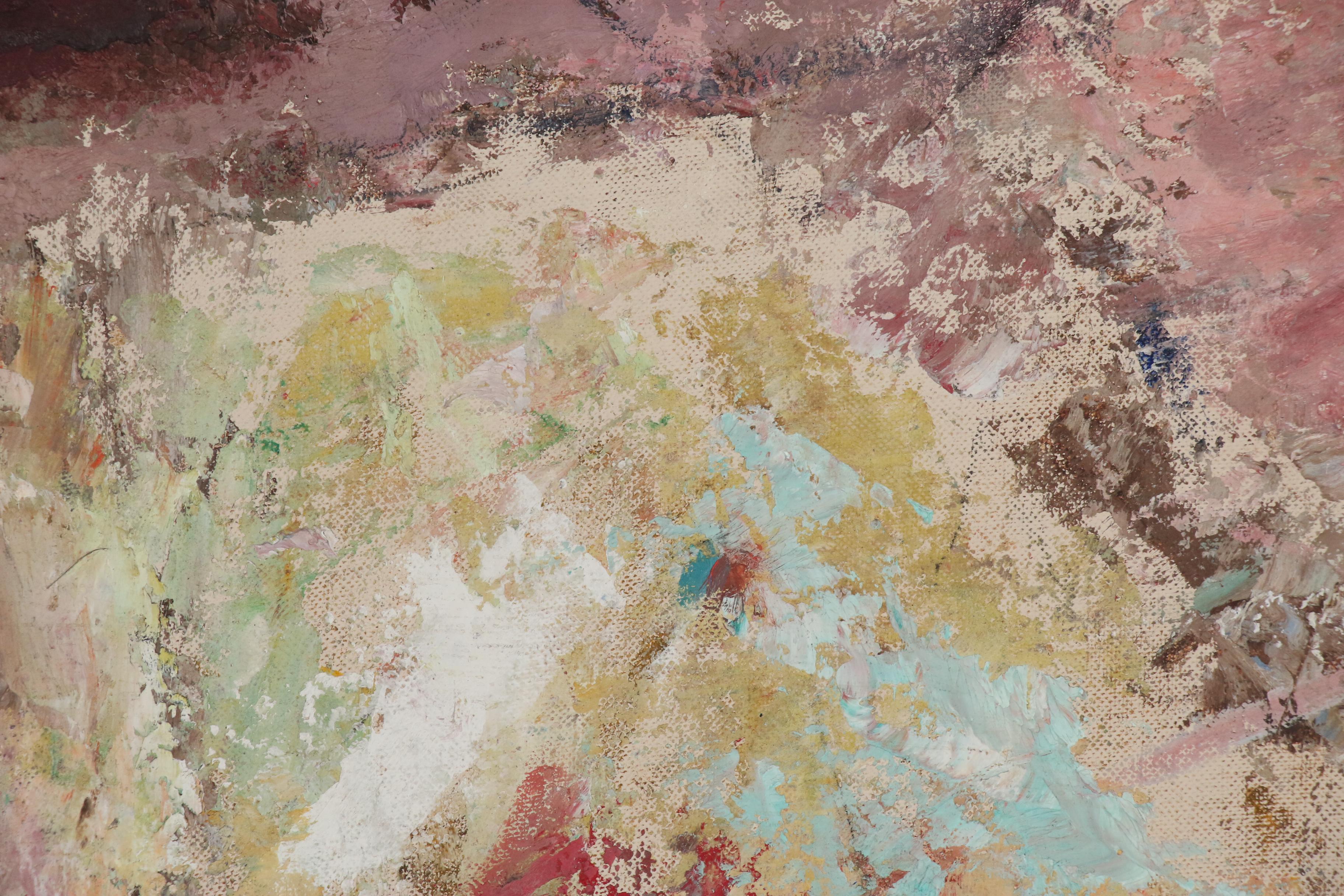 Harley Manlius Perkins Abstract Oil Painting "Emergence", Late 20th Century