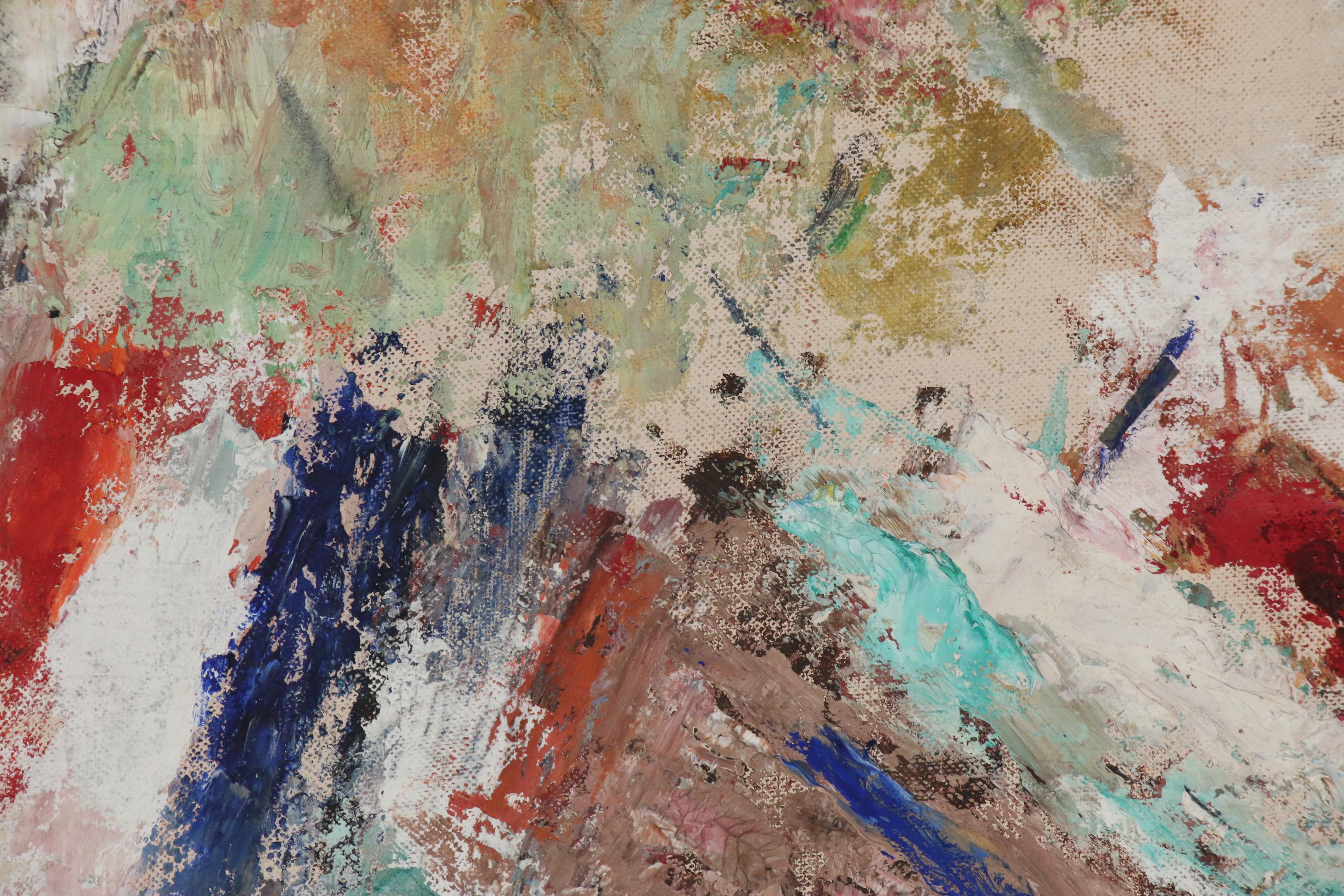 Harley Manlius Perkins Abstract Oil Painting "Emergence", Late 20th Century