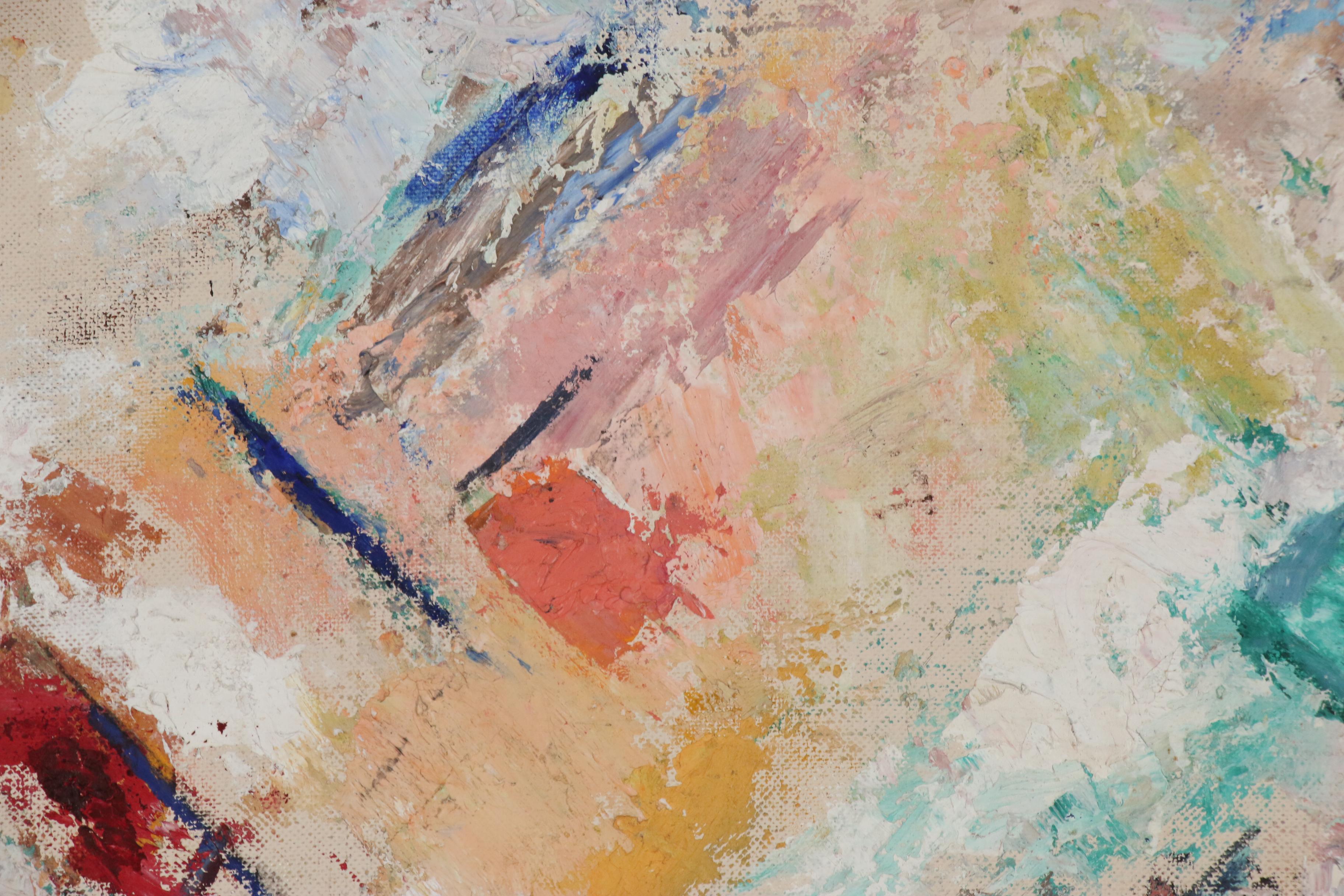 Harley Manlius Perkins Abstract Oil Painting "Emergence", Late 20th Century