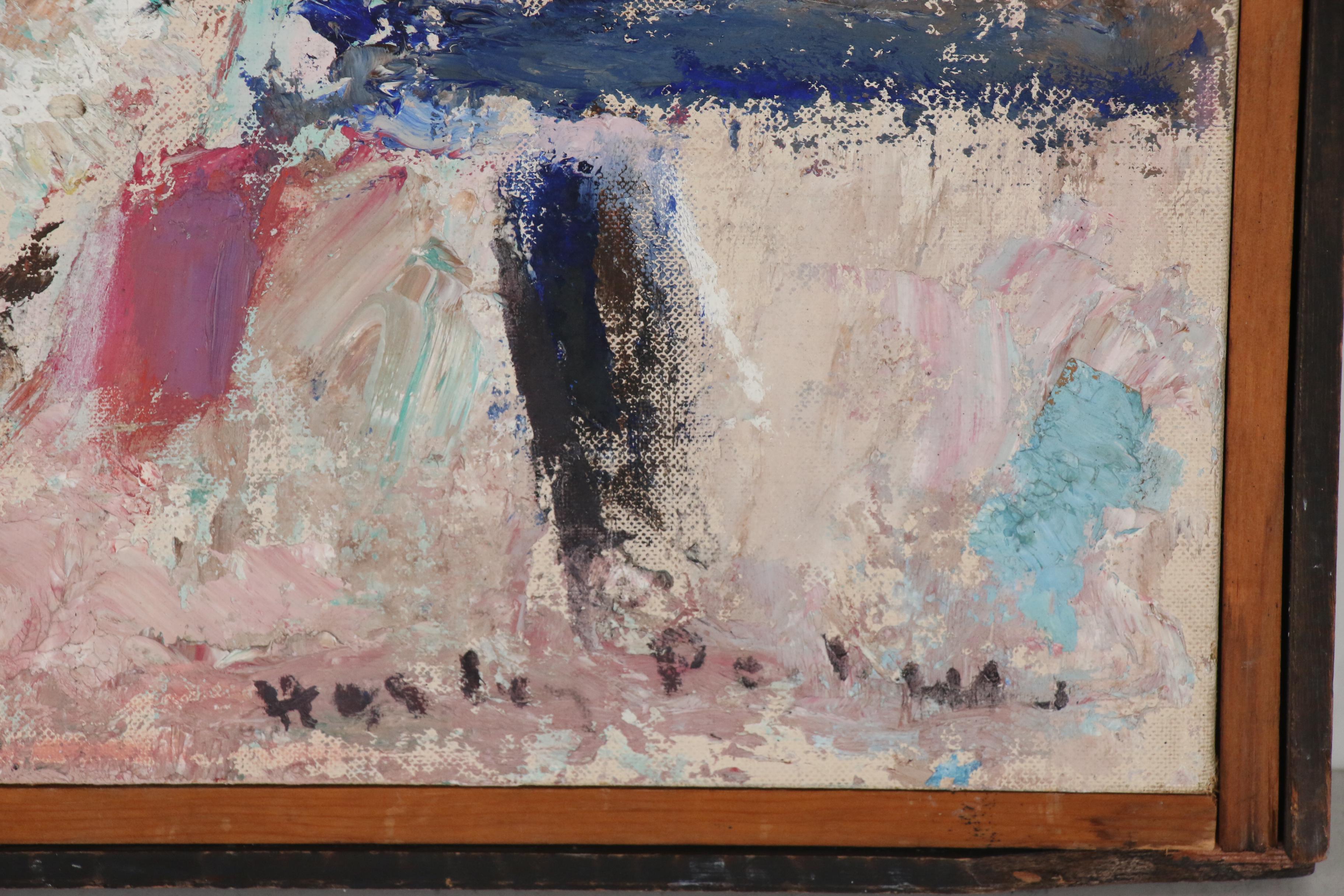 Harley Manlius Perkins Abstract Oil Painting "Emergence", Late 20th Century