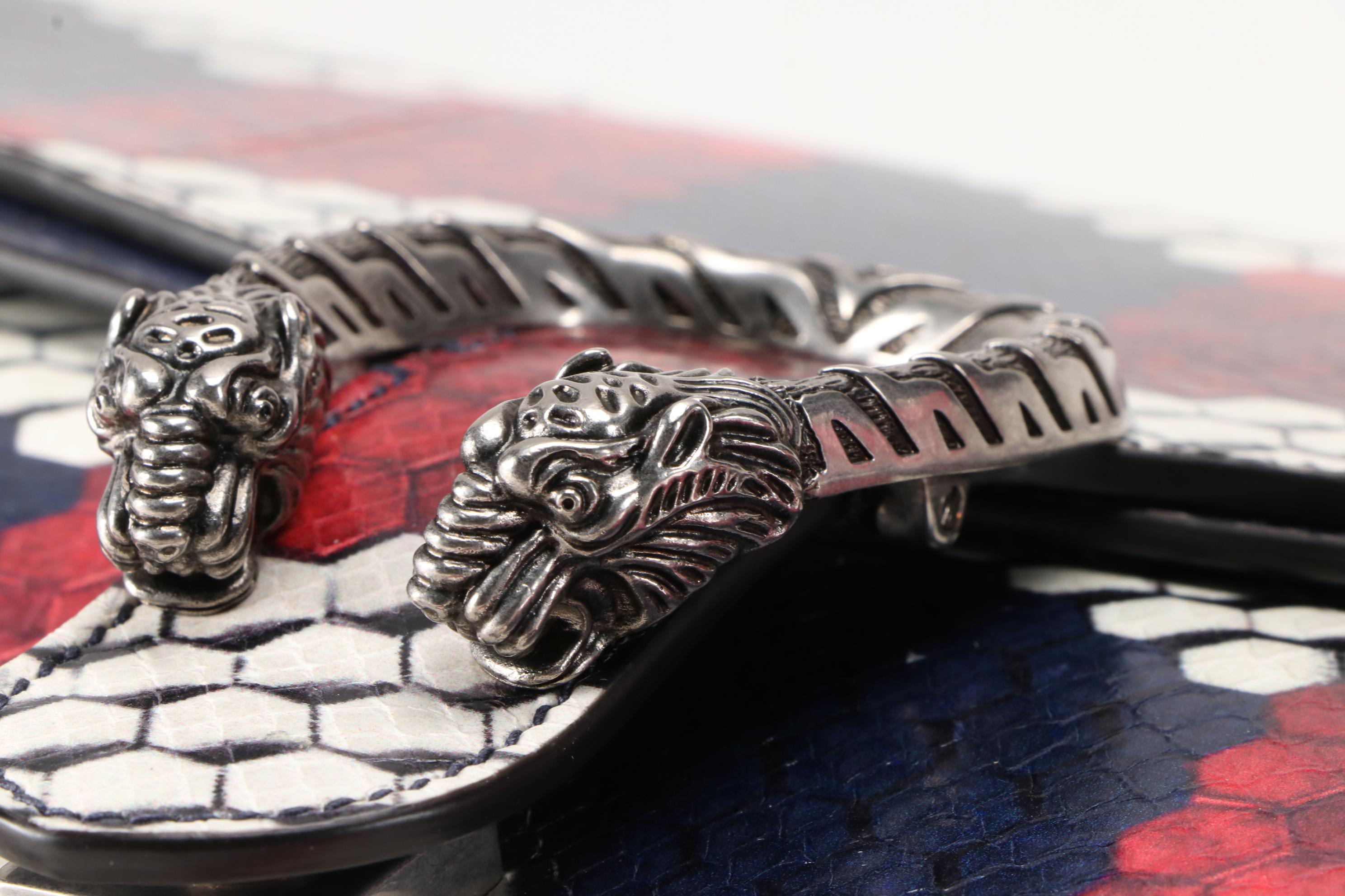 Gucci Red, White and Blue Cubic Python Dionysus Medium Shoulder Bag