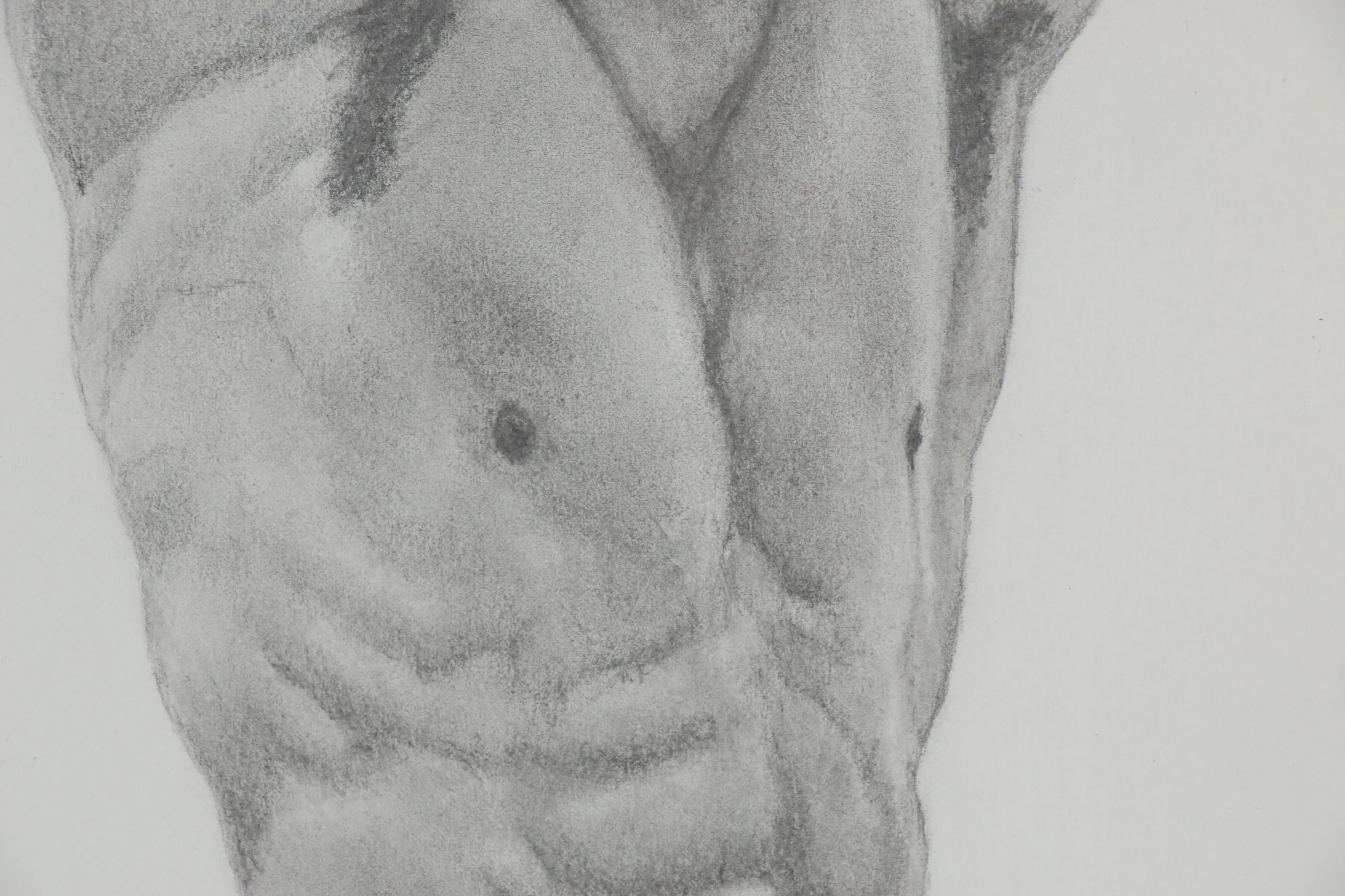 Kevin Ford Drawing of Male Nude, Late 20th Century