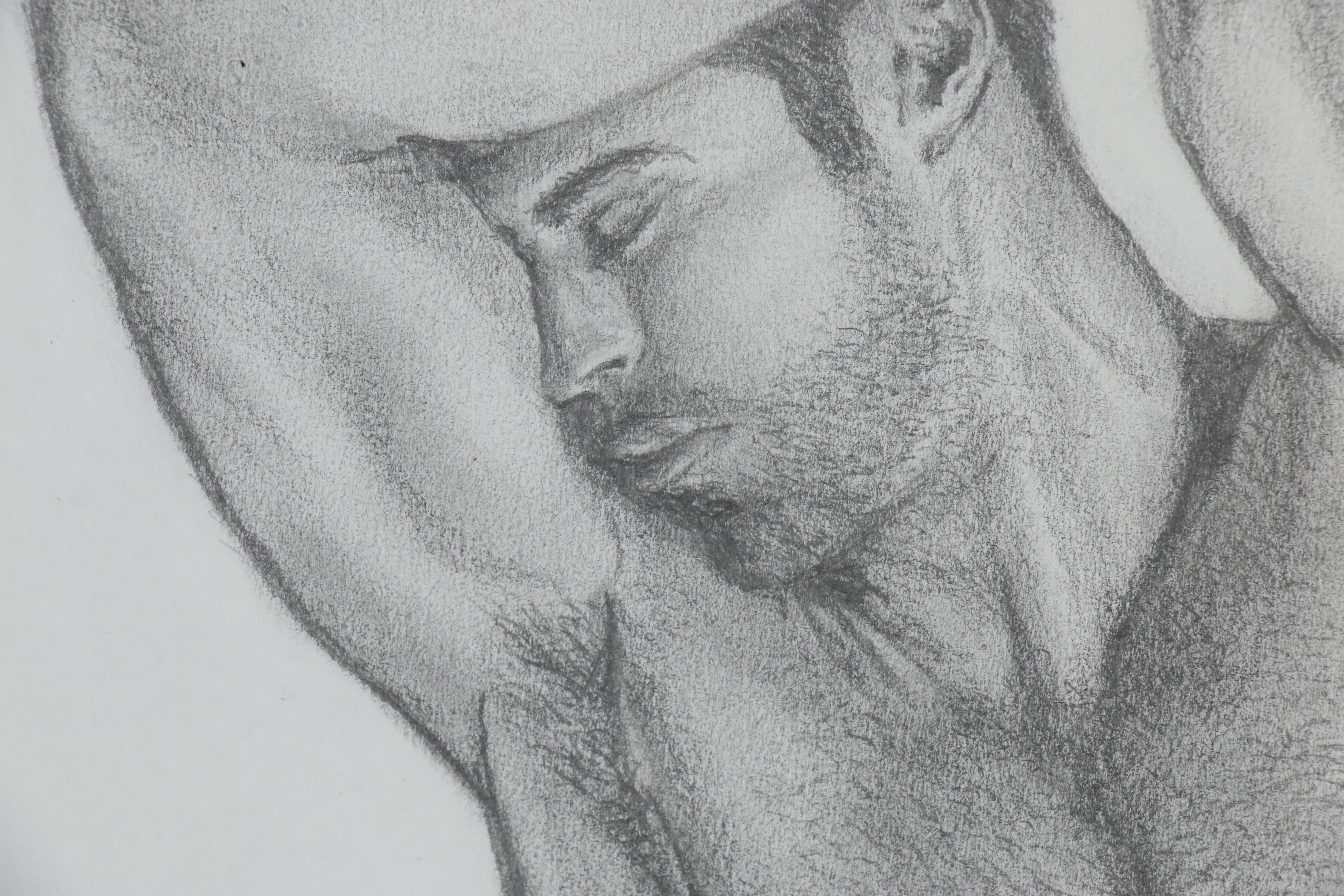 Kevin Ford Graphite Drawing of Male Nude