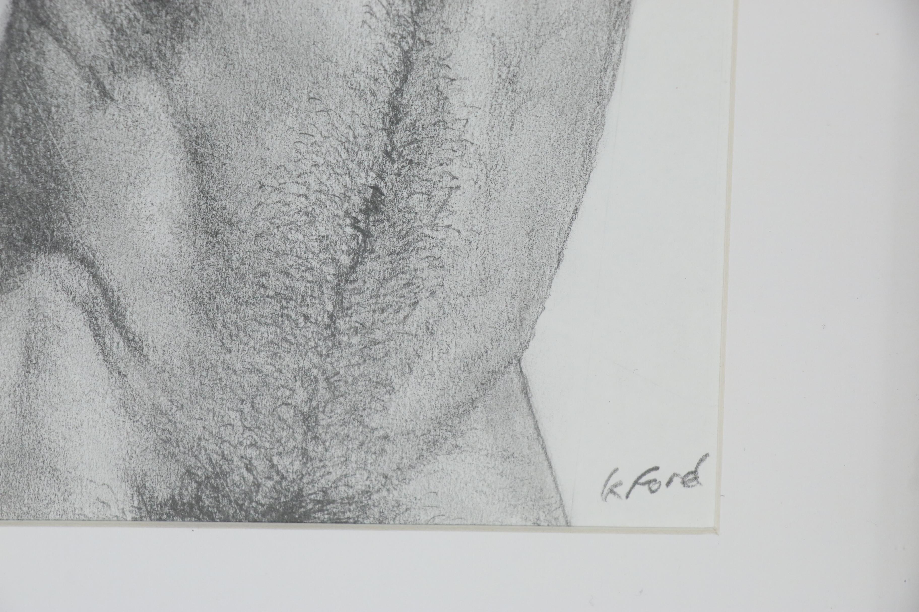 Kevin Ford Graphite Drawing of Male Nude