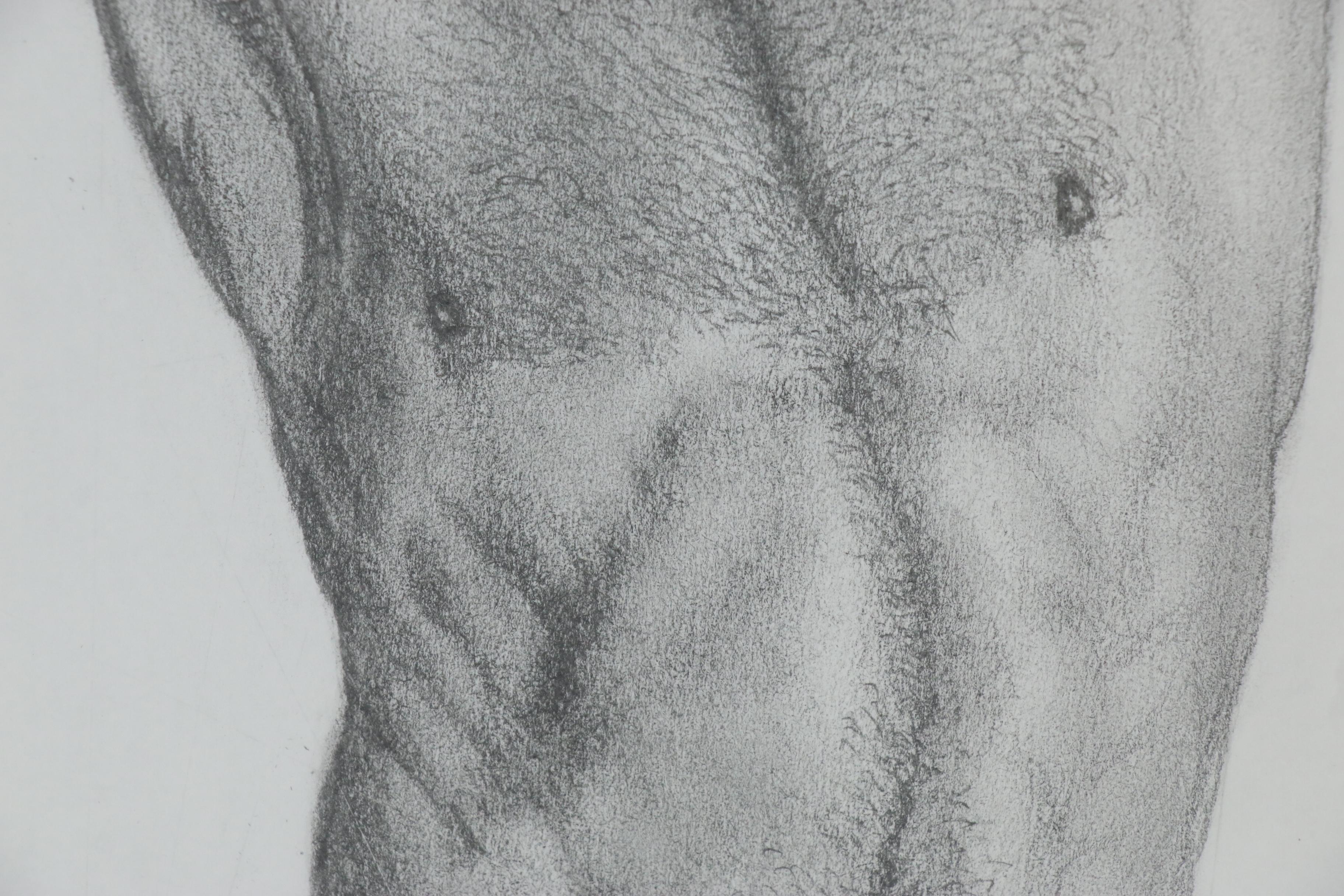 Kevin Ford Graphite Drawing of Male Nude