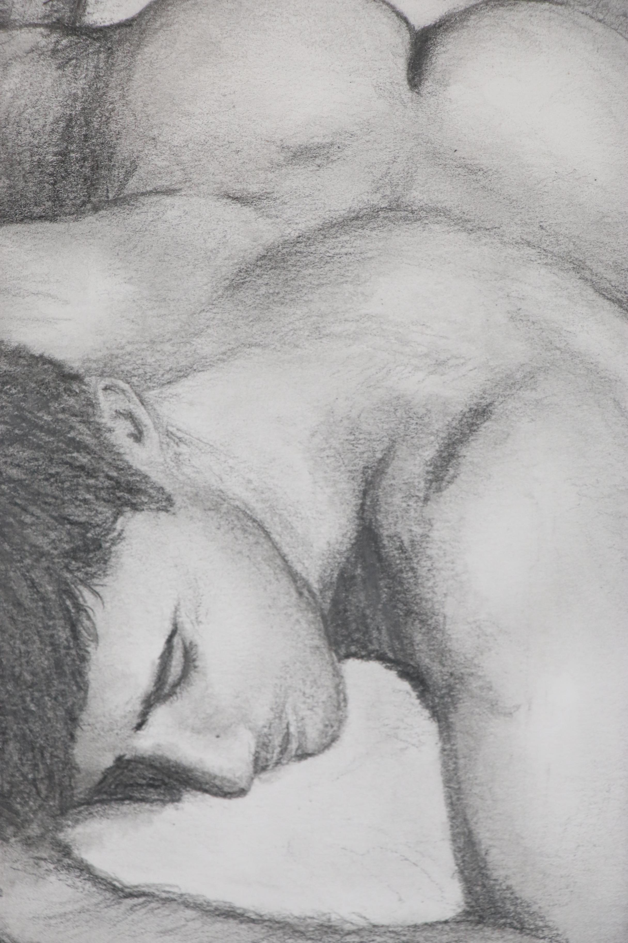 Kevin Ford Male Nude Charcoal Drawing