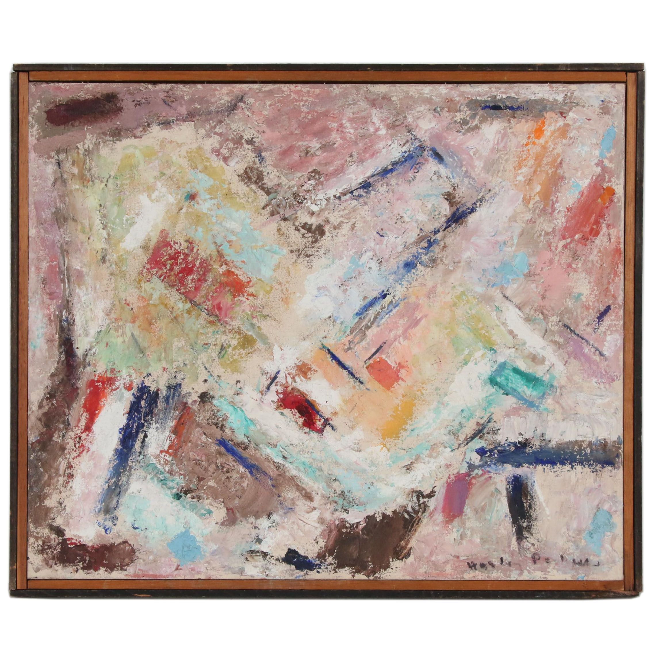 Harley Manlius Perkins Abstract Oil Painting "Emergence", Late 20th Century