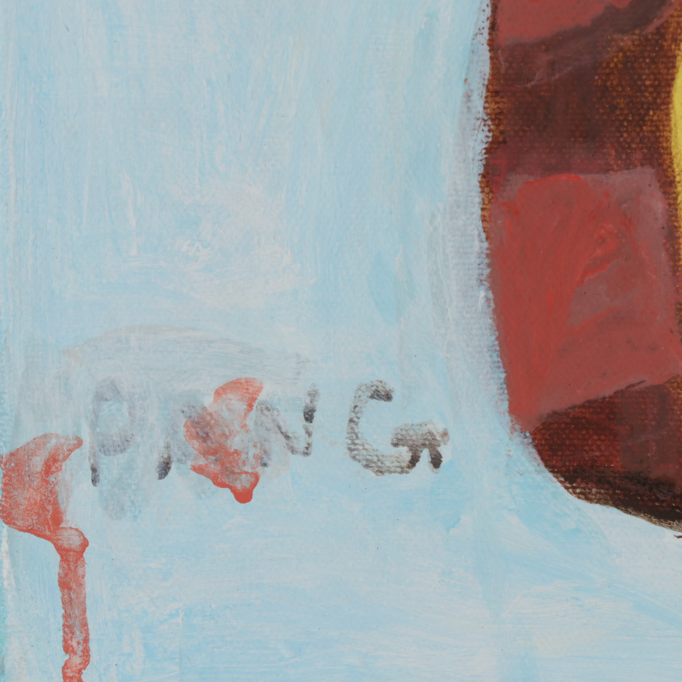 Jen Pang Abstract Oil Painting of Woman with Guitar