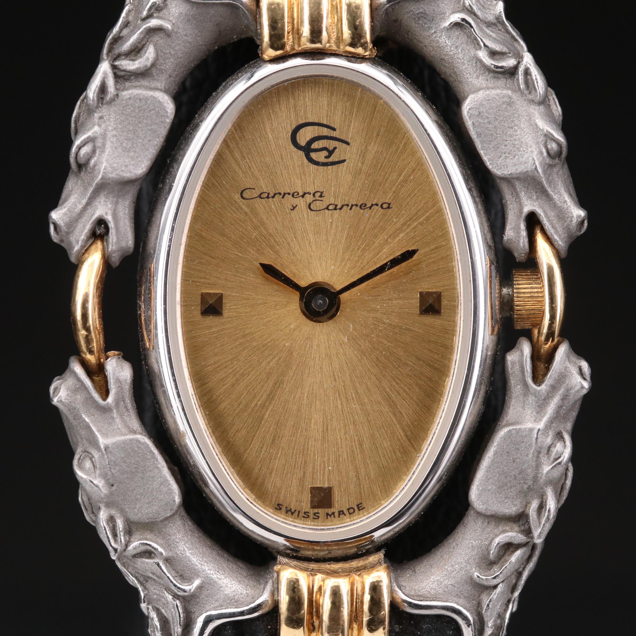 18K Gold and Titanium Carrera Y Carrera Horses Quartz Watch