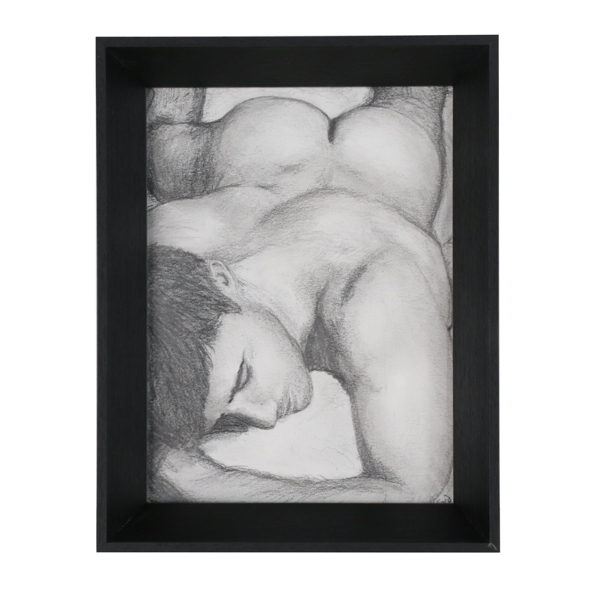 Kevin Ford Male Nude Charcoal Drawing