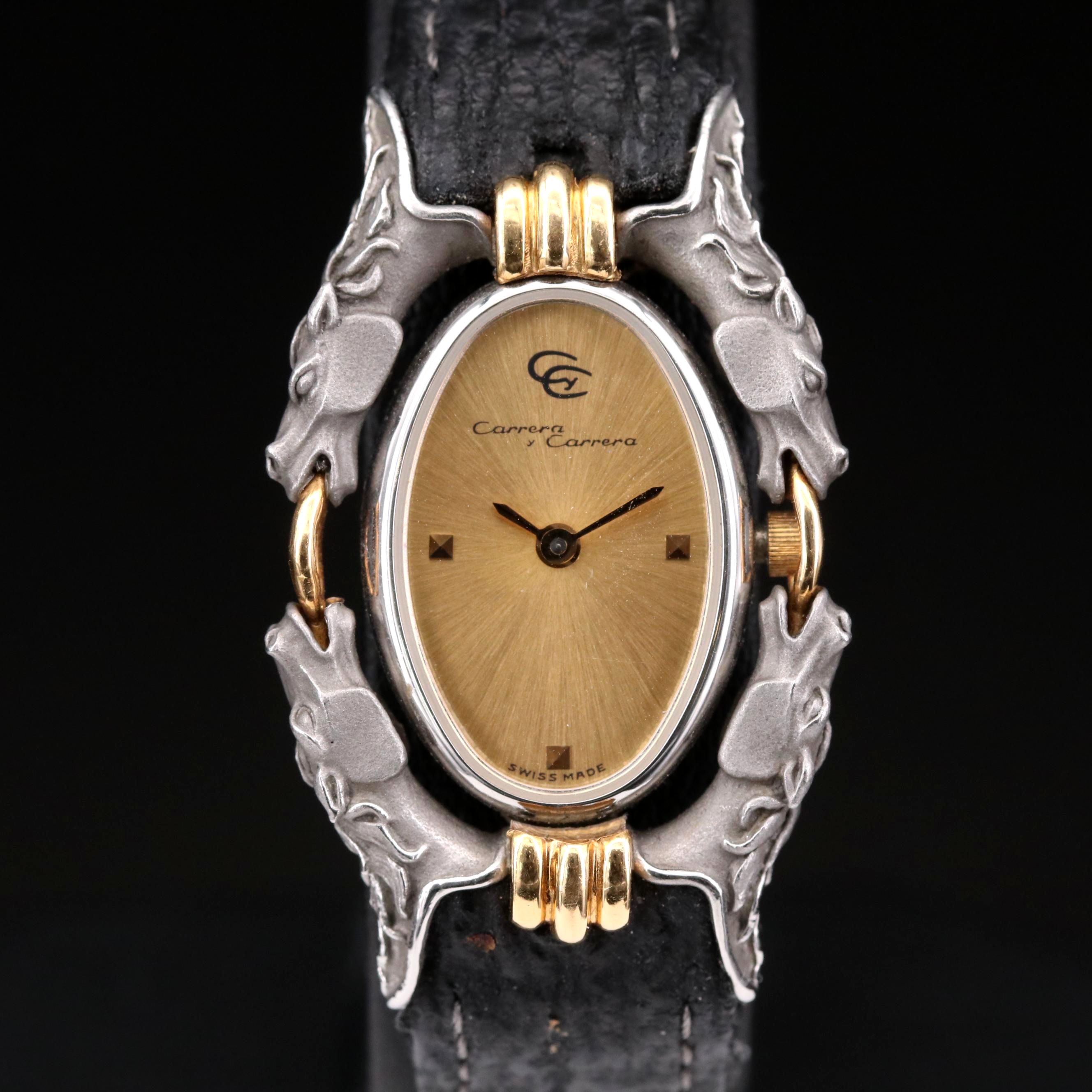 18K Gold and Titanium Carrera Y Carrera Horses Quartz Watch