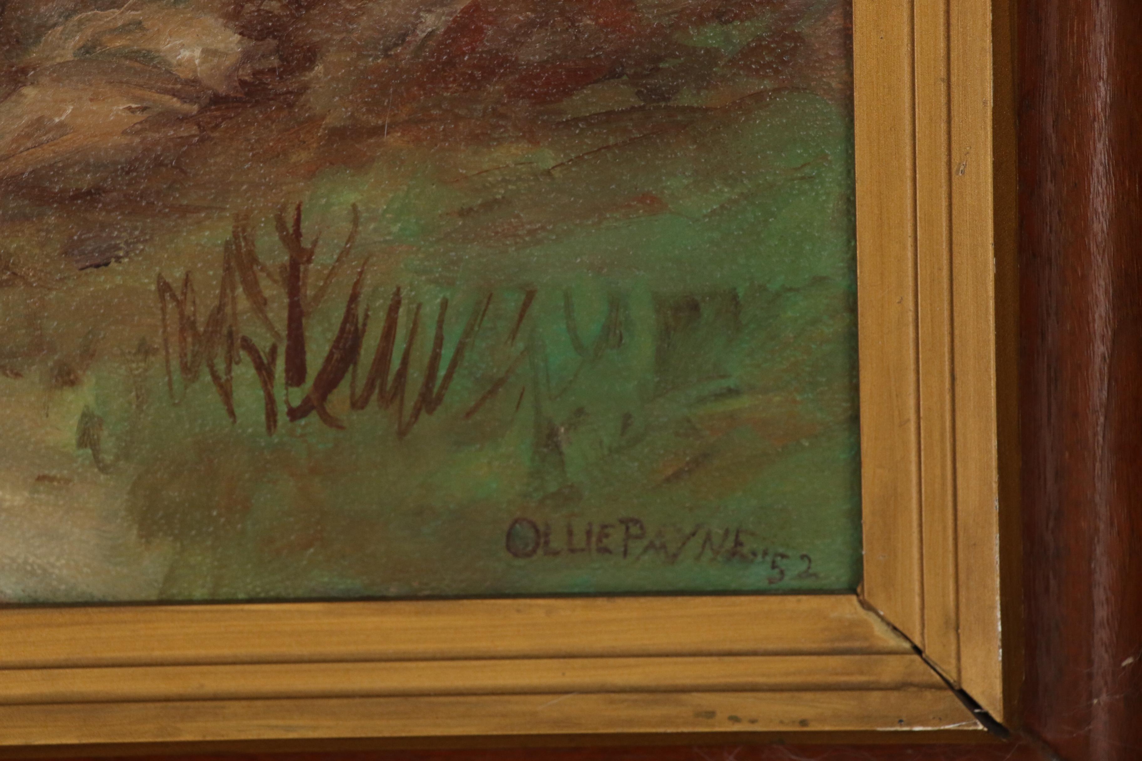 Ollie Payne Landscape Oil Painting, 1952