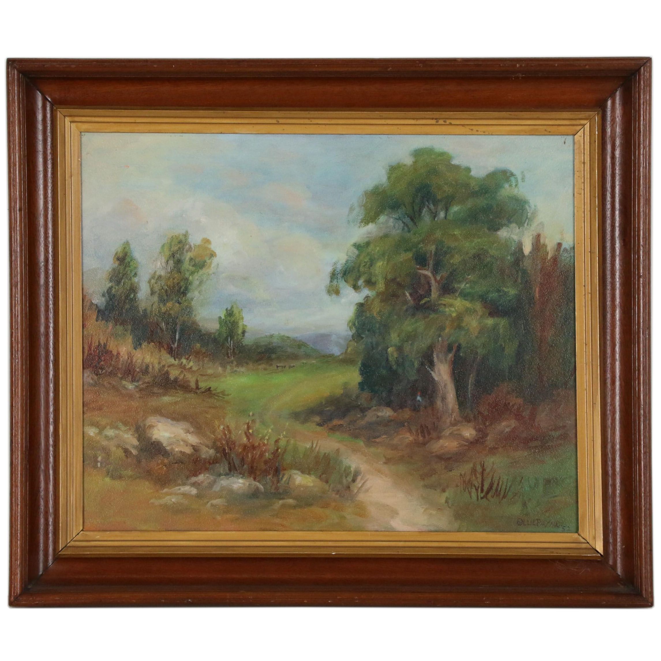 Ollie Payne Landscape Oil Painting, 1952
