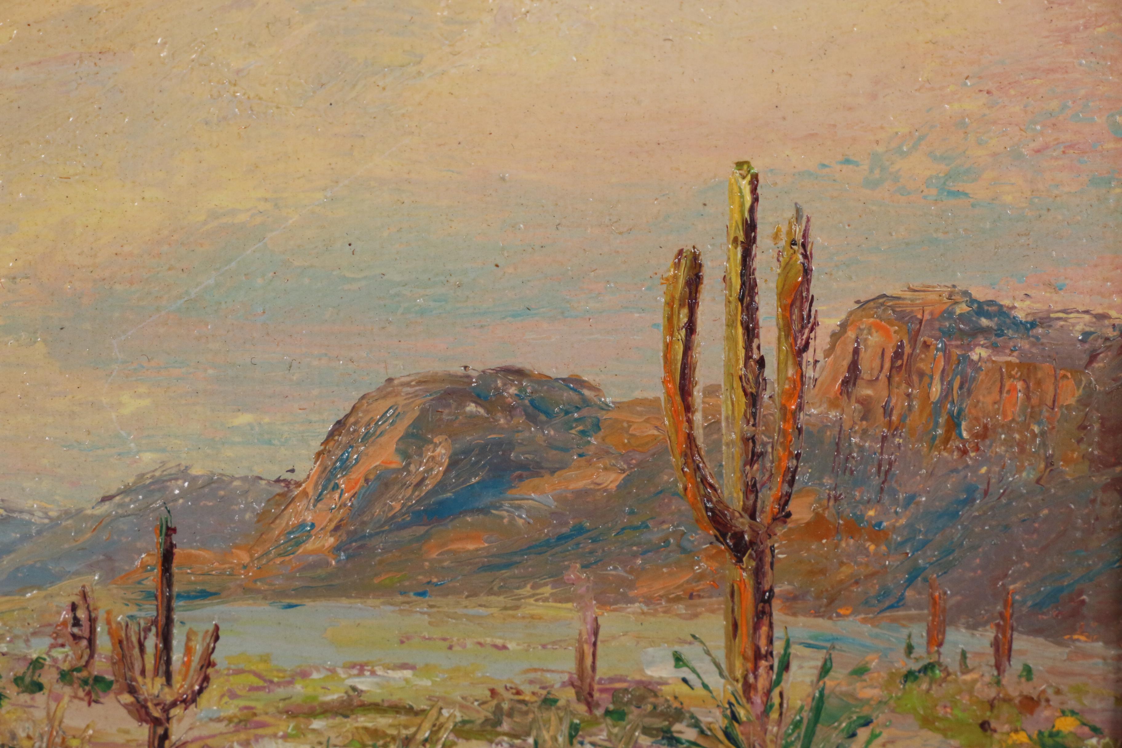 Leona Lindvig Desert Landscape Oil Painting