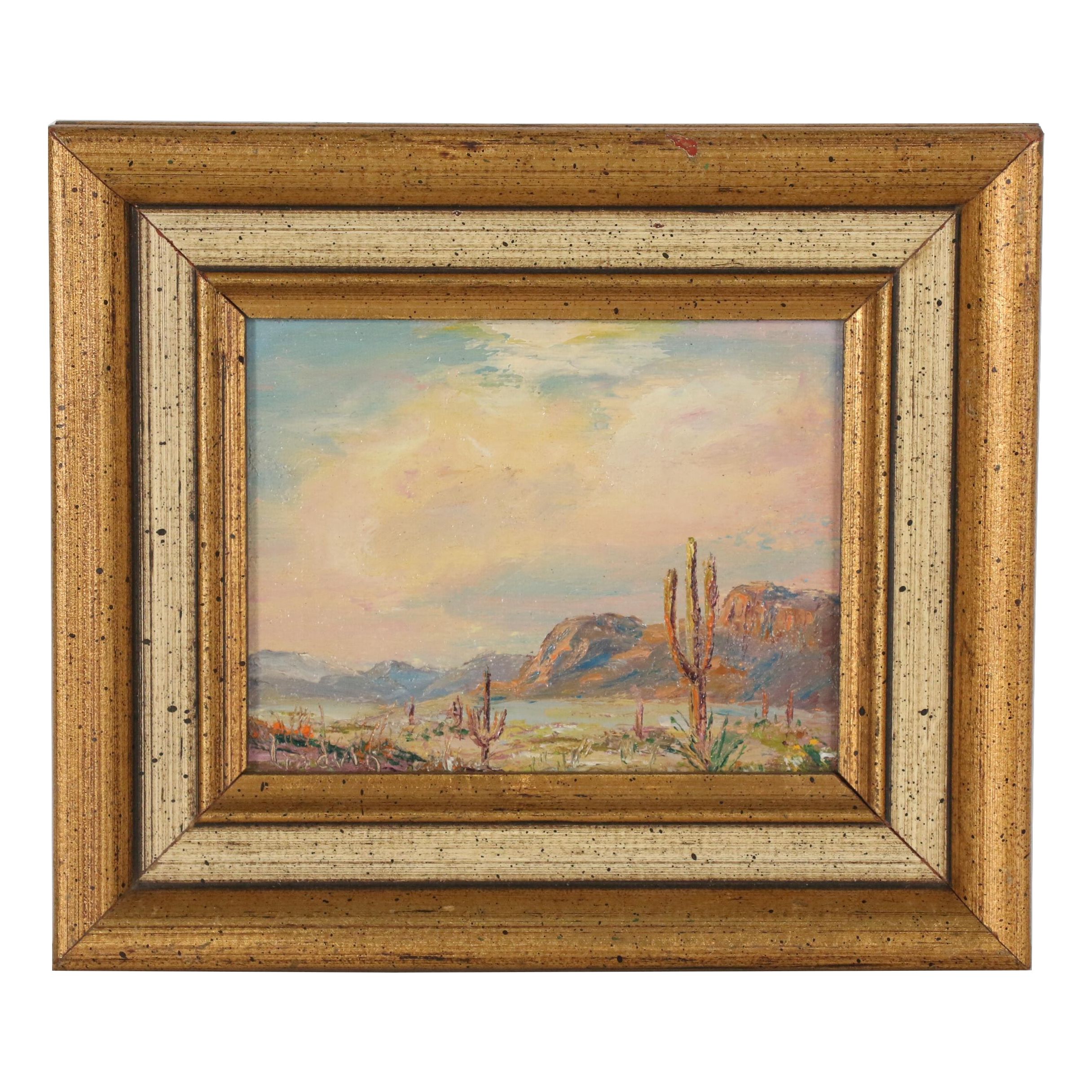 Leona Lindvig Desert Landscape Oil Painting