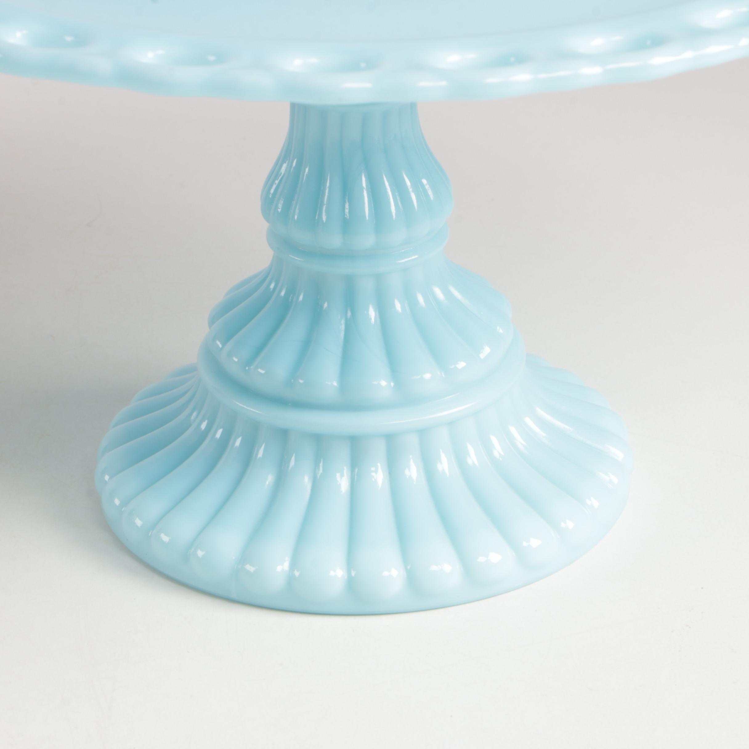 Mosser Jadeite, Pink and Milk Glass Cake Stands with Imperial Glass Cake Stand