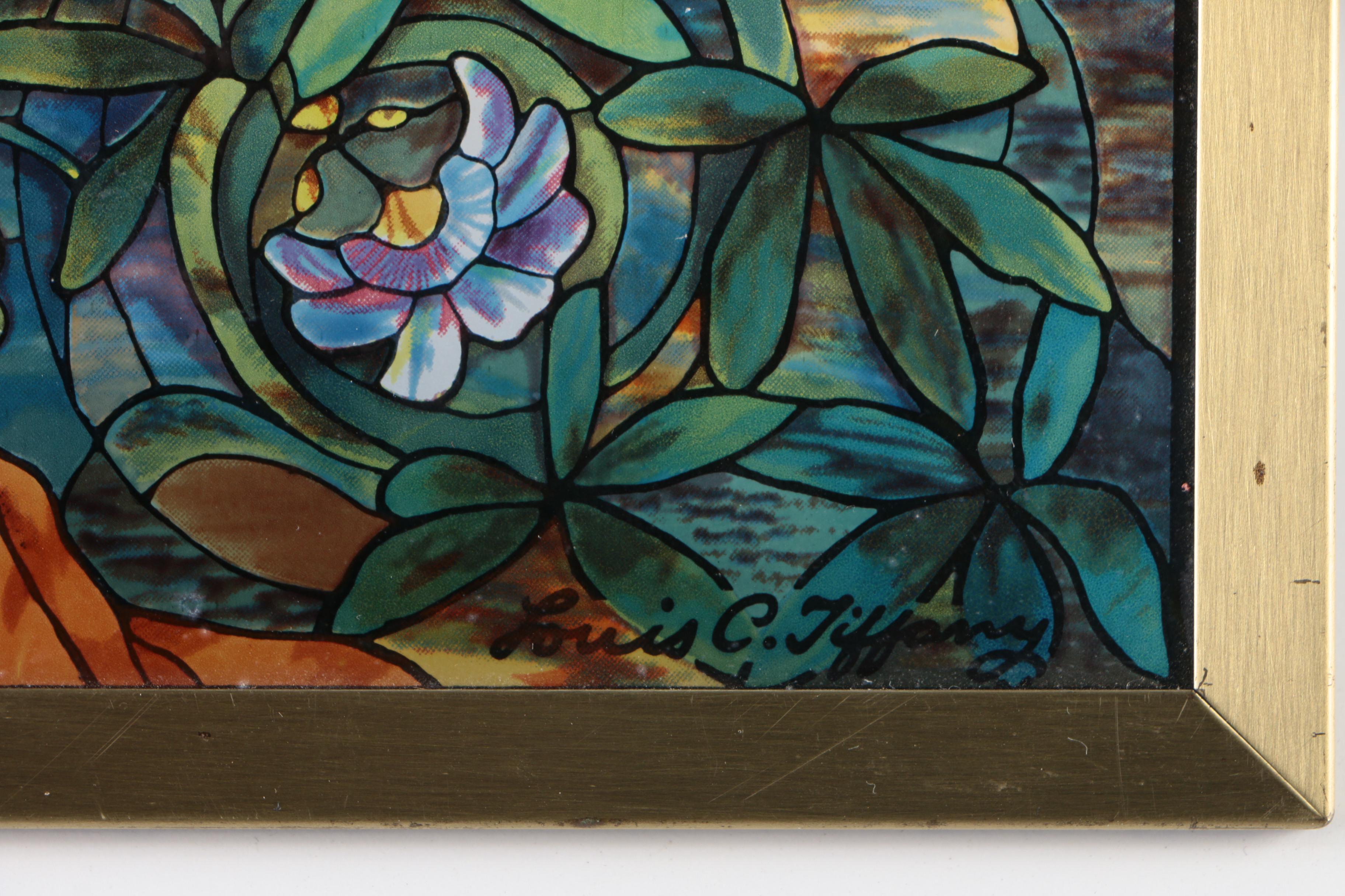 "Tree of Life" Stained Glass Window Hanging after Louis C. Tiffany