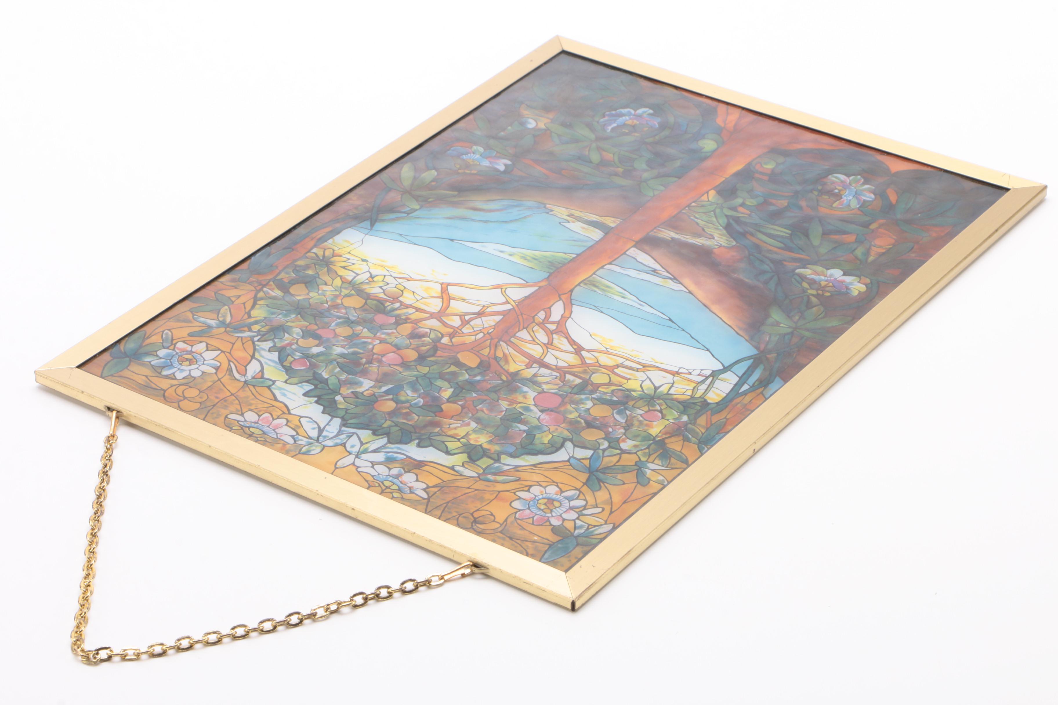 "Tree of Life" Stained Glass Window Hanging after Louis C. Tiffany