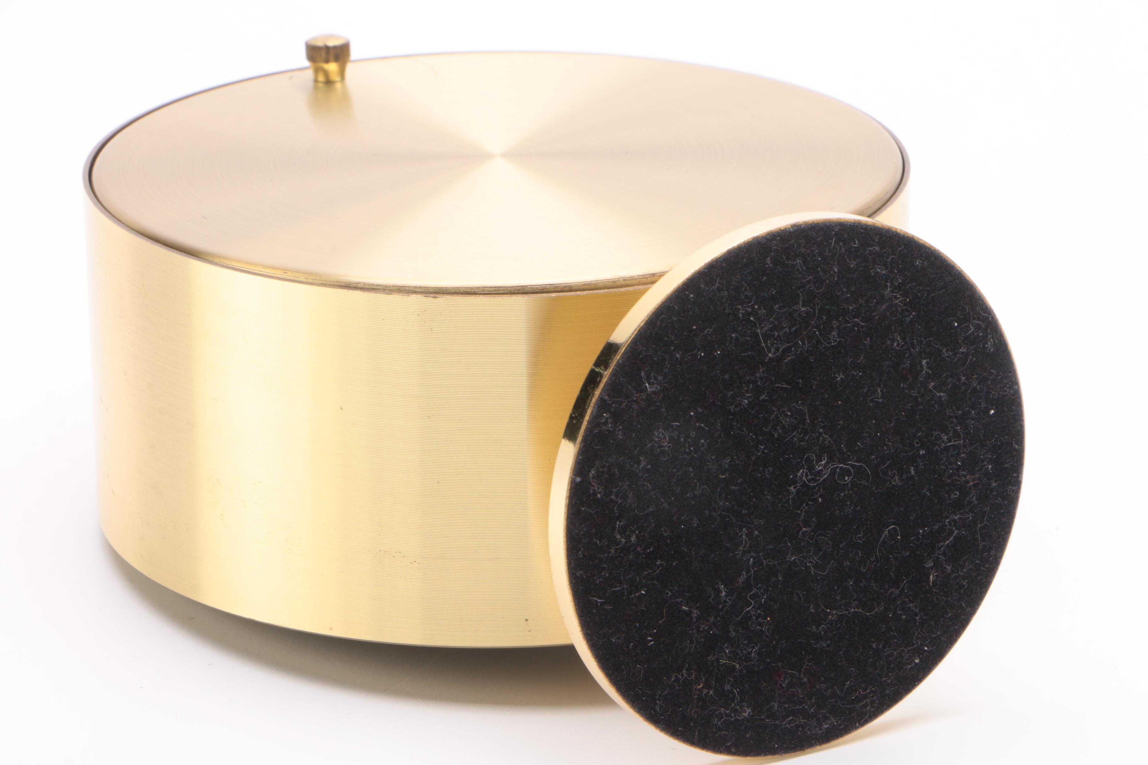 Howard Miller Mid Century Modern Brass Desk Clock