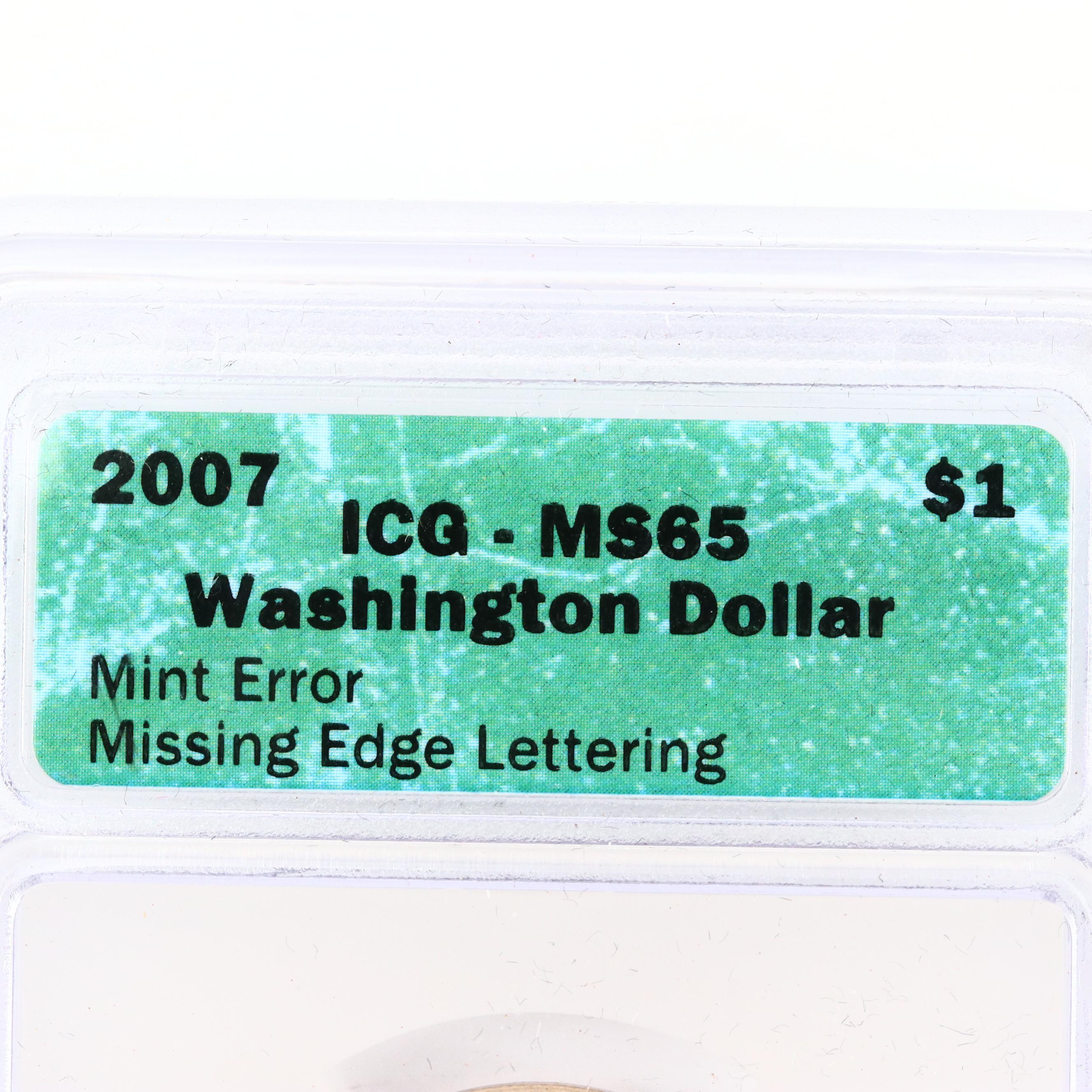 ICG MS67 2007 Washington Dollars