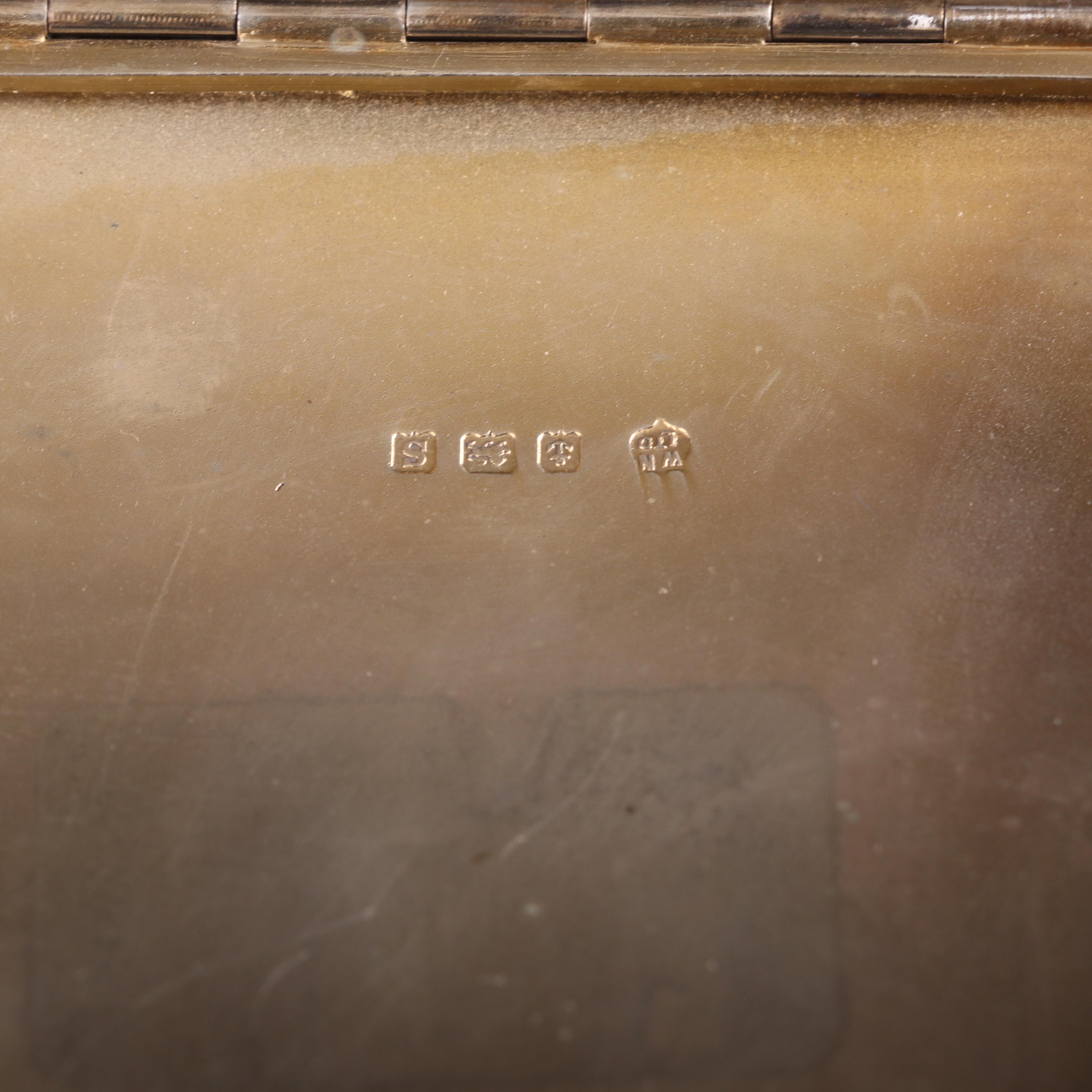 William Neale of Birmingham Guilloché Sterling Silver Cigarette Case, 1917