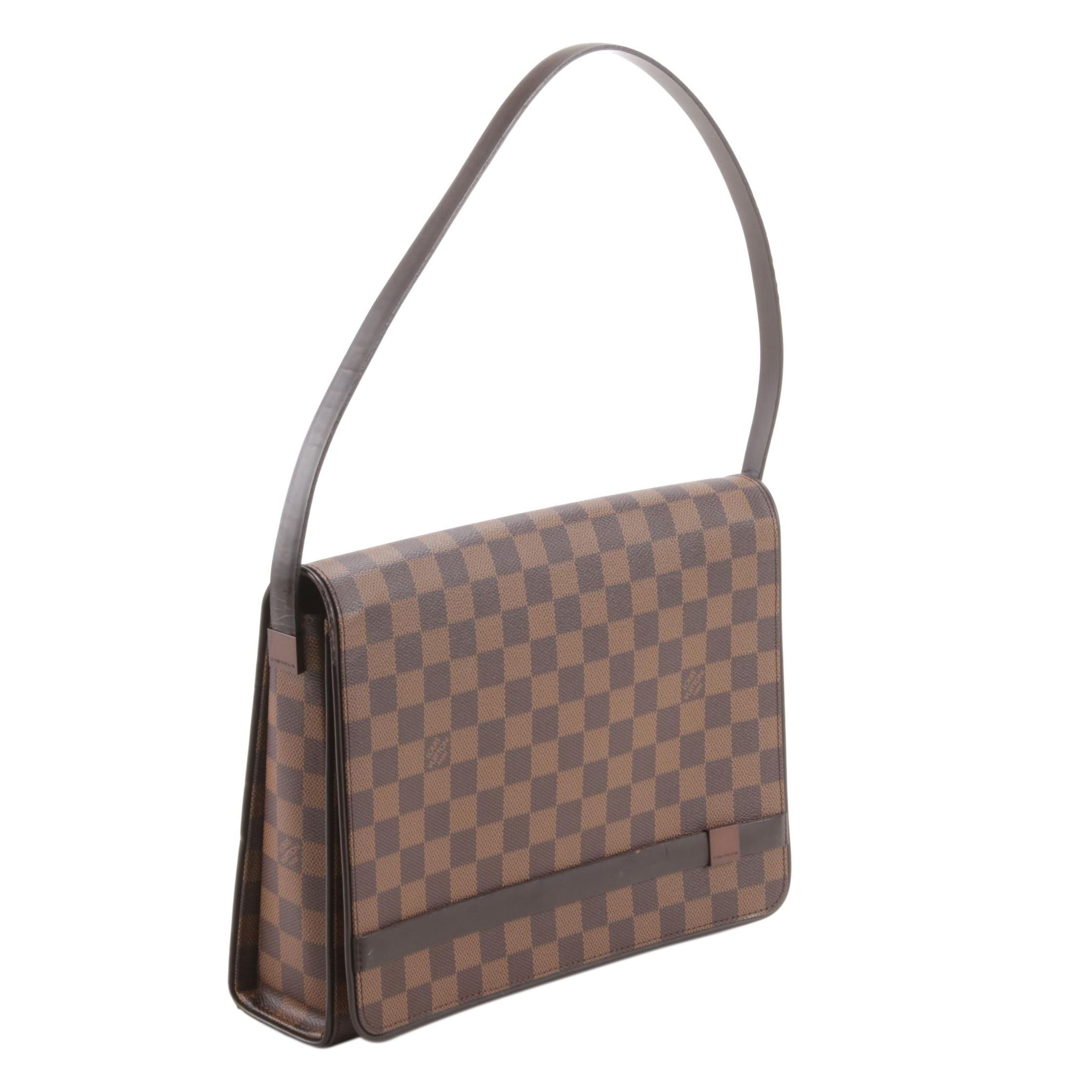 Louis Vuitton Tribeca Long Shoulder Bag in Damier Ebene Coated Canvas