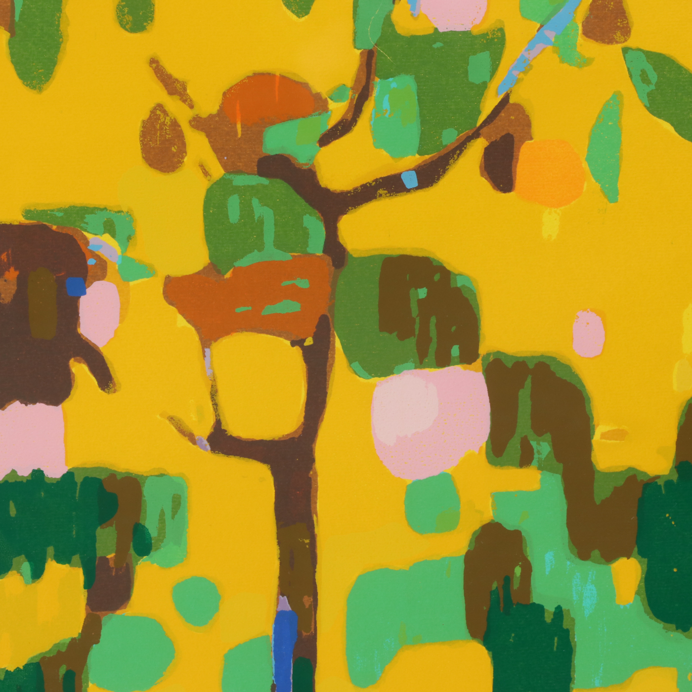 Jen Pang Serigraph "Girl with Fruit"