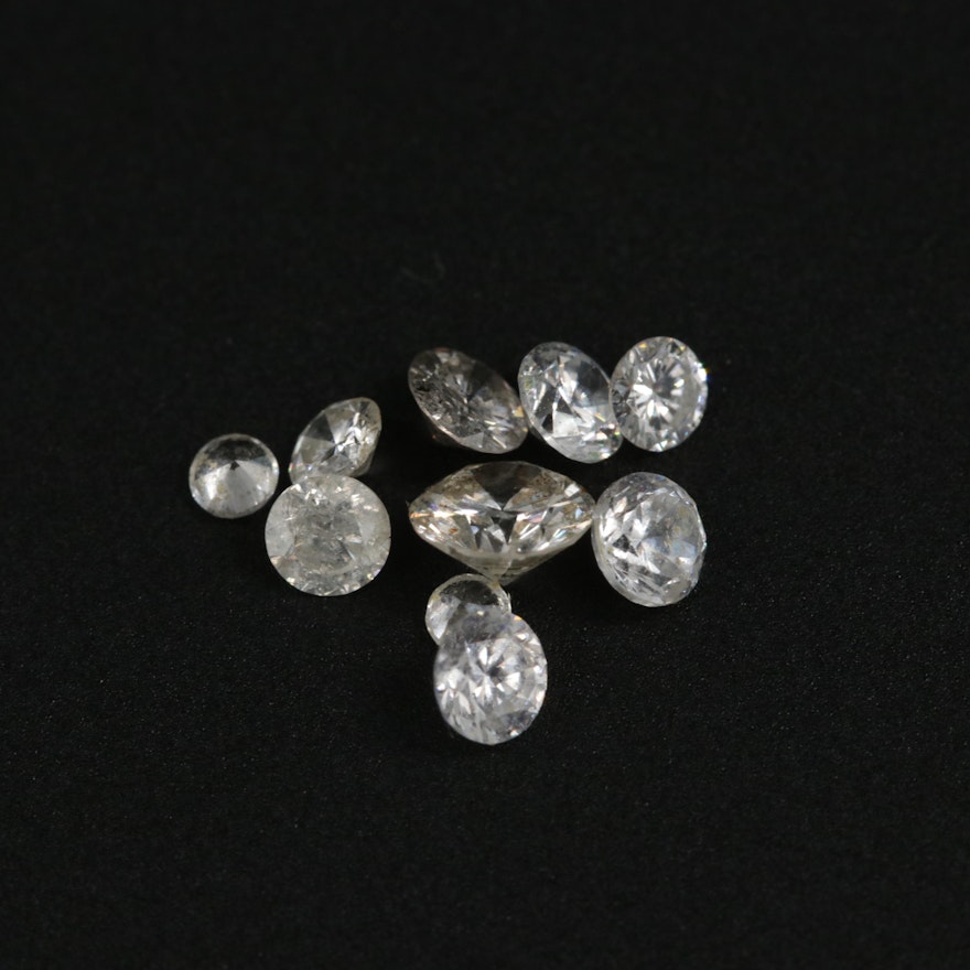 Loose 0.61 CTW Diamond and Diamond Simulant Gemstones