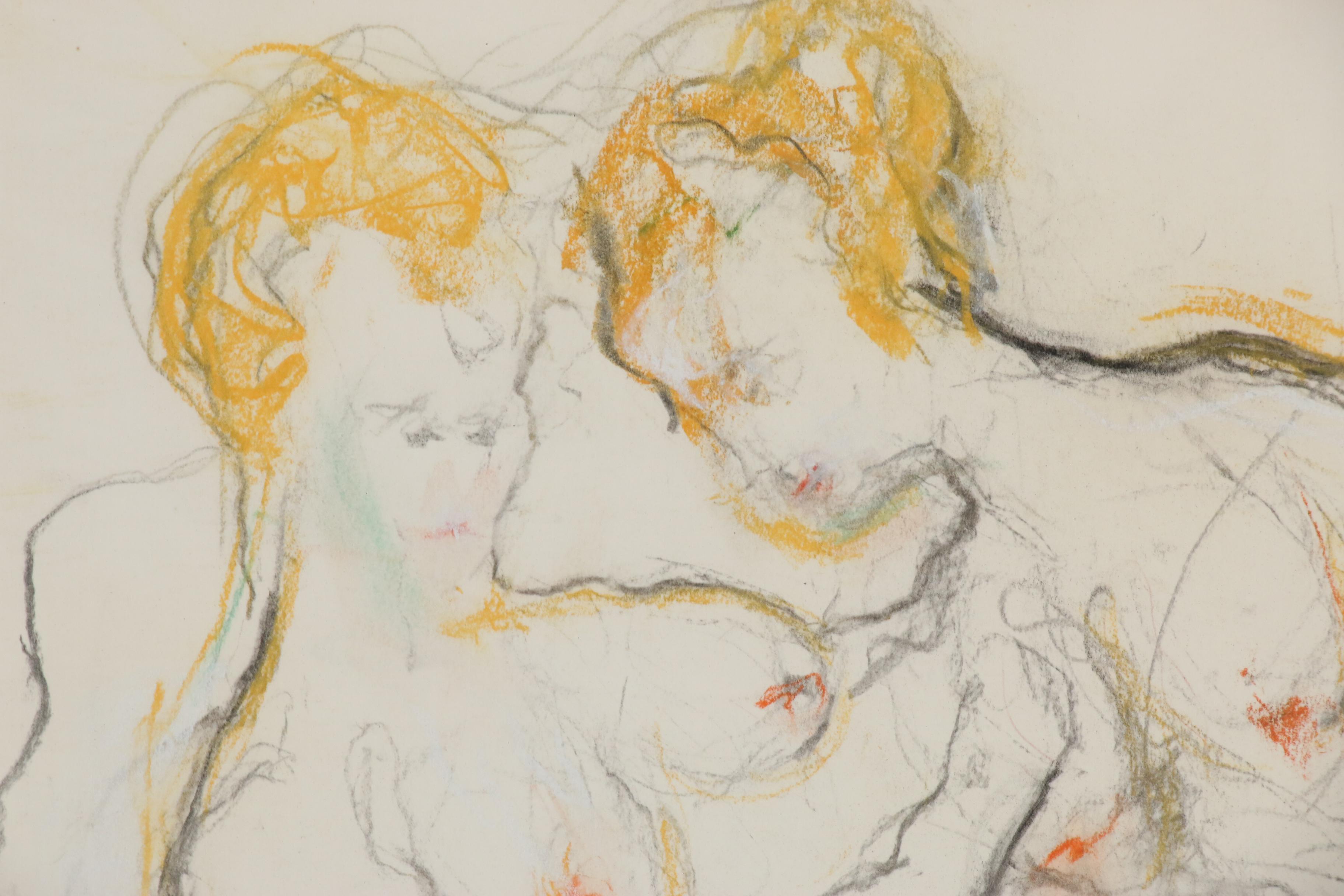 Humbert Howard Erotic Graphite and Pastel Drawing, 1970