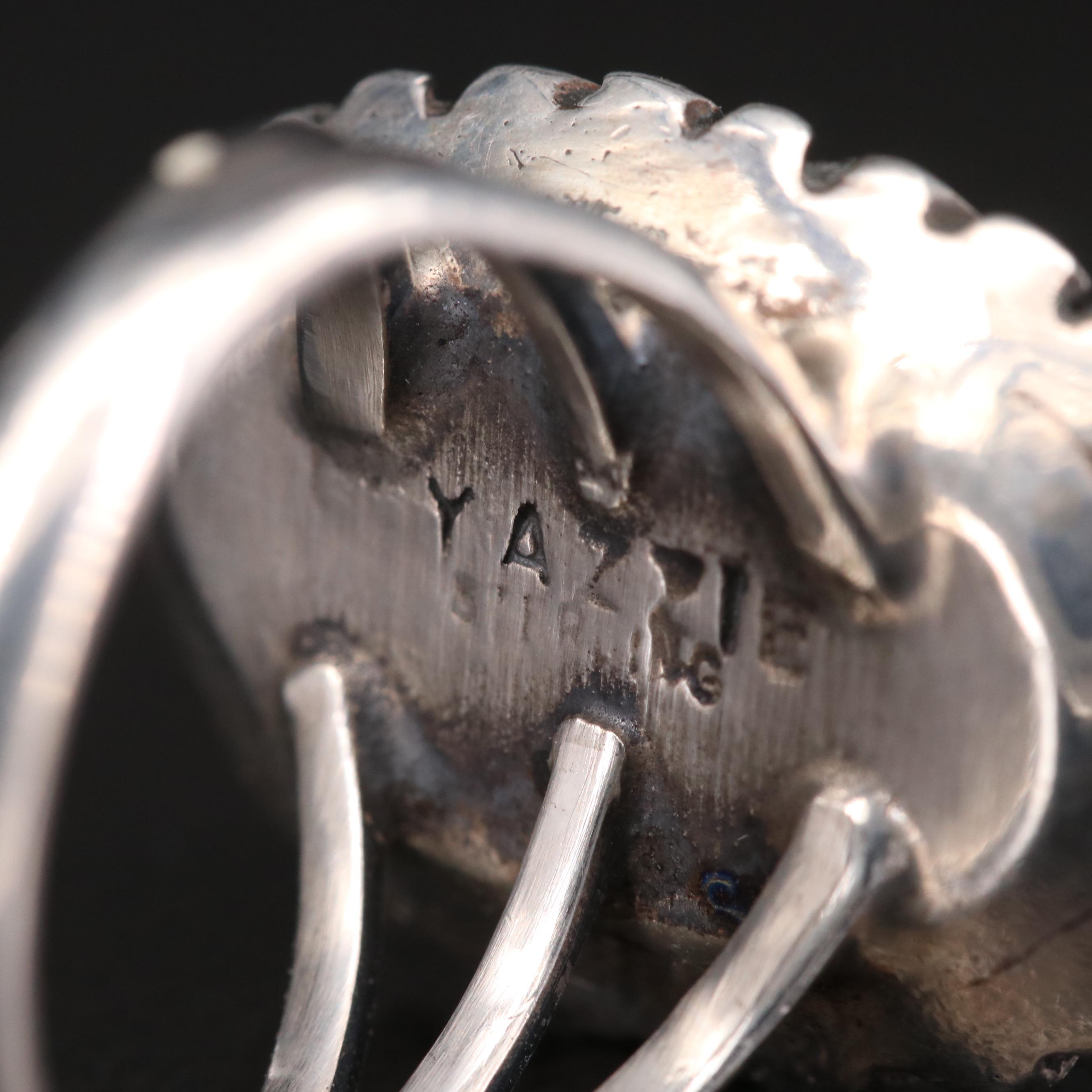 Leslie Yazzie Navajo Diné Shadow Box Rings with Turquoise and Black Onyx