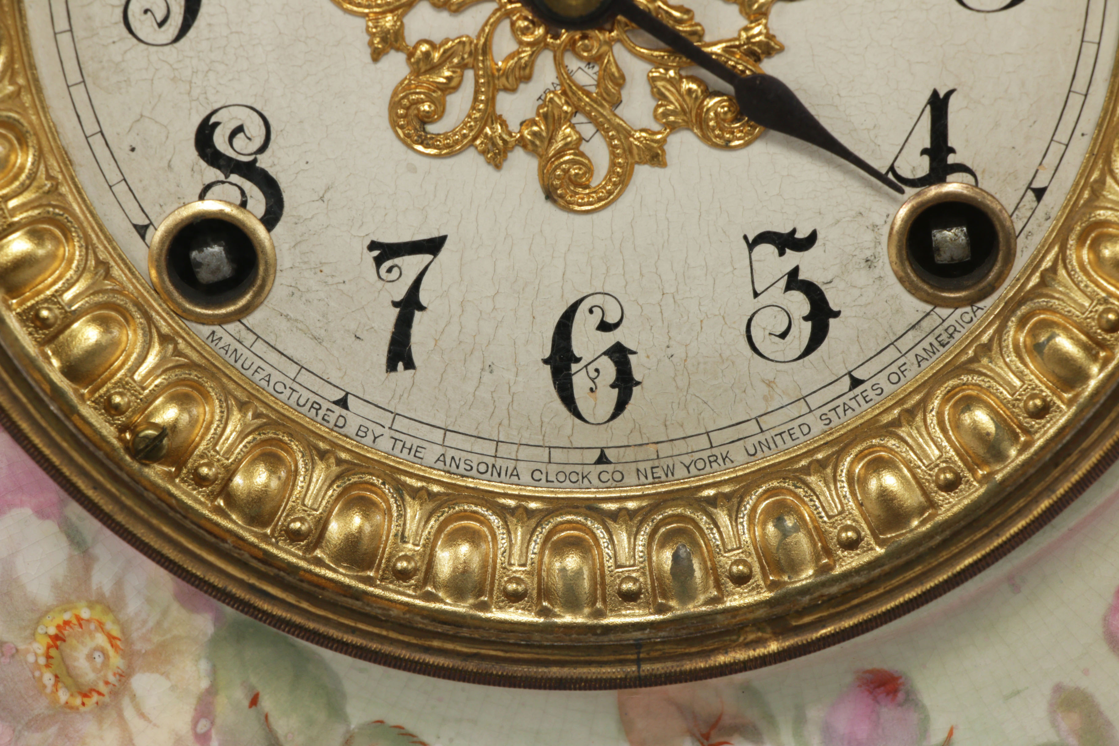 Ansonia Royal Bonn Porcelain Mantel Clock