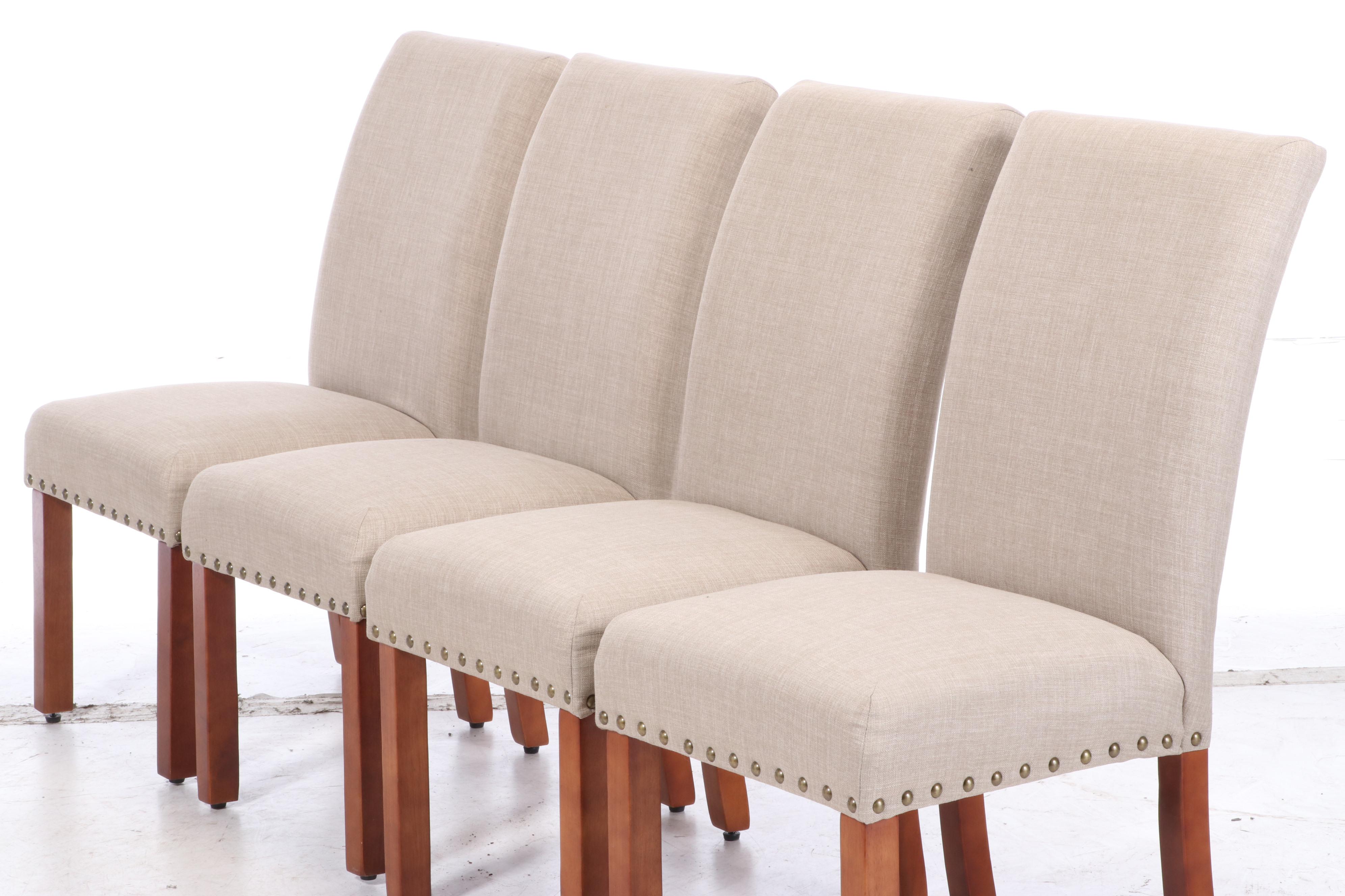 Group of Six High Back Upholstered Dining Room Chairs