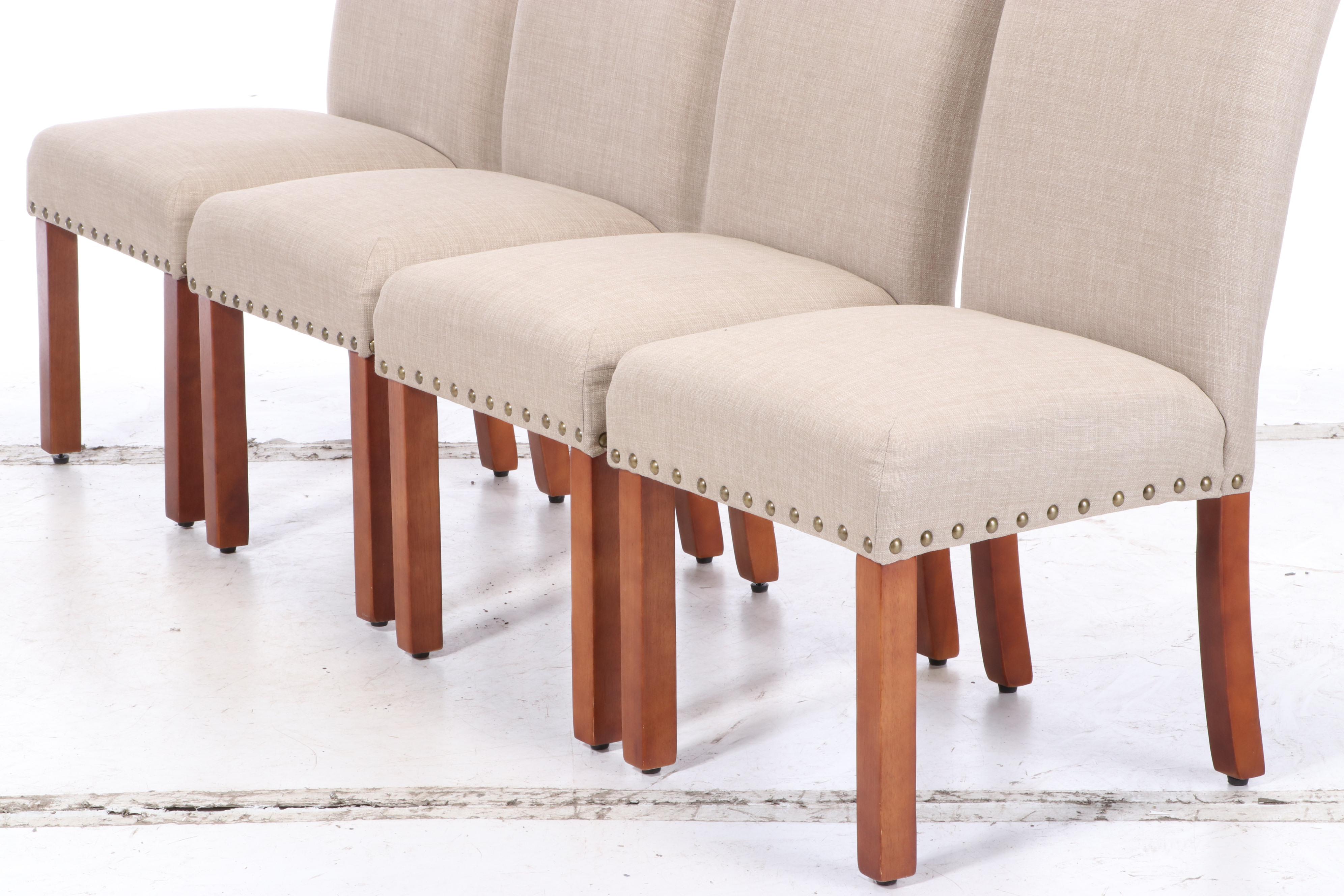 Group of Six High Back Upholstered Dining Room Chairs