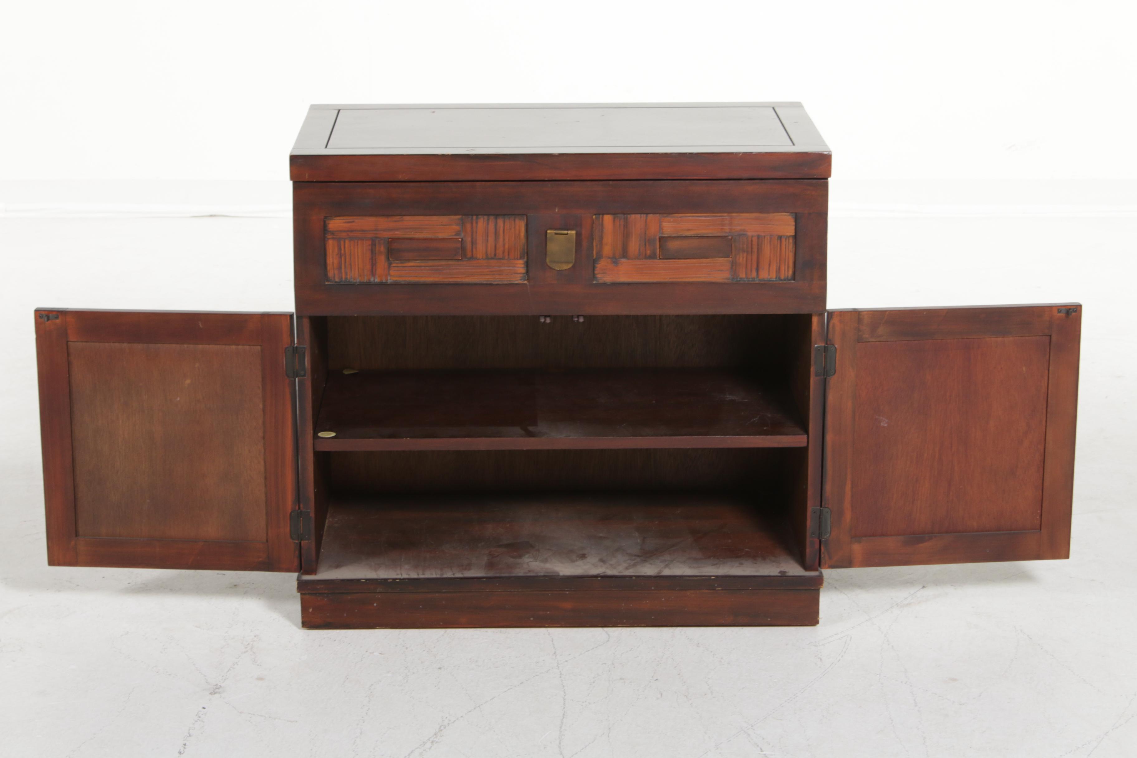 Pier 1 Imports Asian Style Bamboo Accented Top Drawer Cabinet