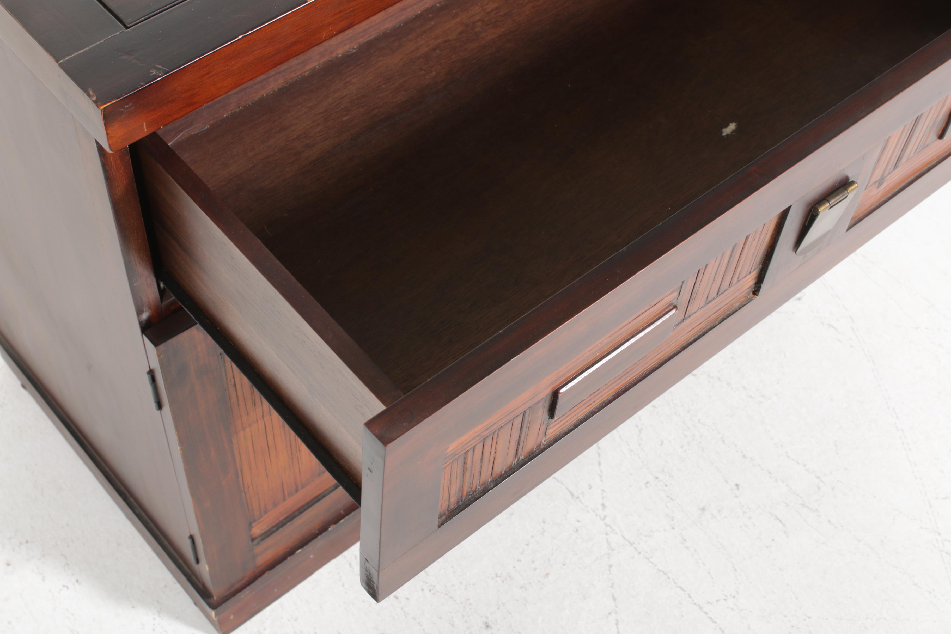 Pier 1 Imports Asian Style Bamboo Accented Top Drawer Cabinet