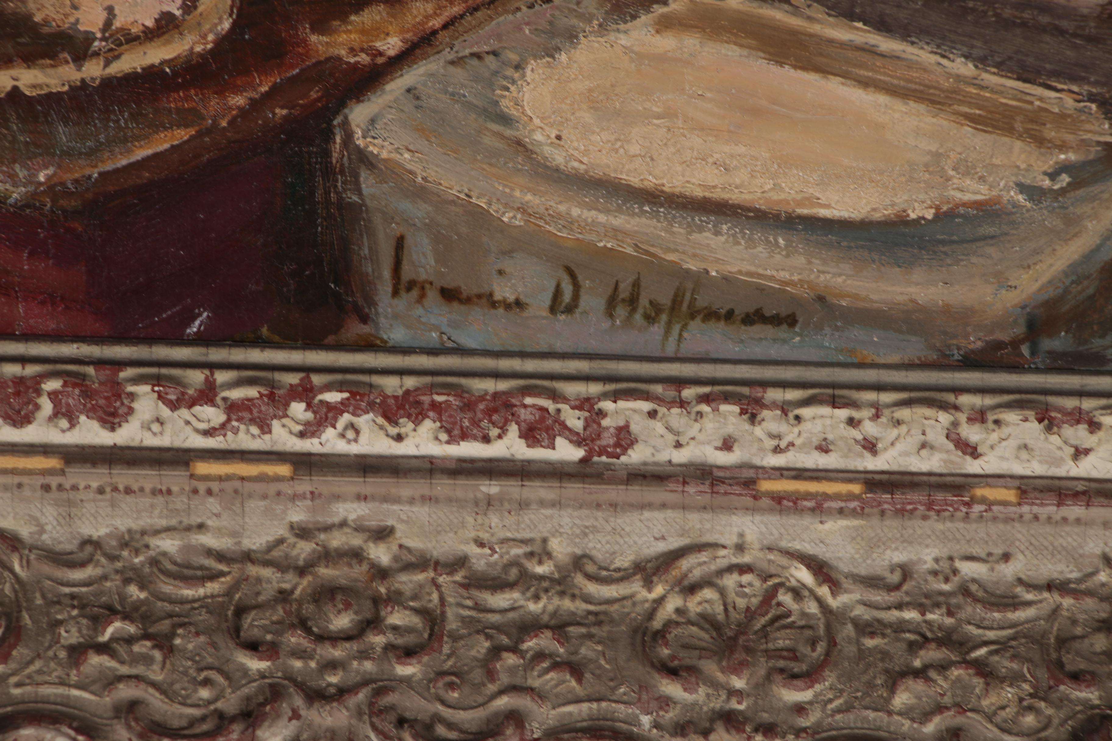 Irwin D. Hoffman Oil Painting "Barber Shop", circa 1936