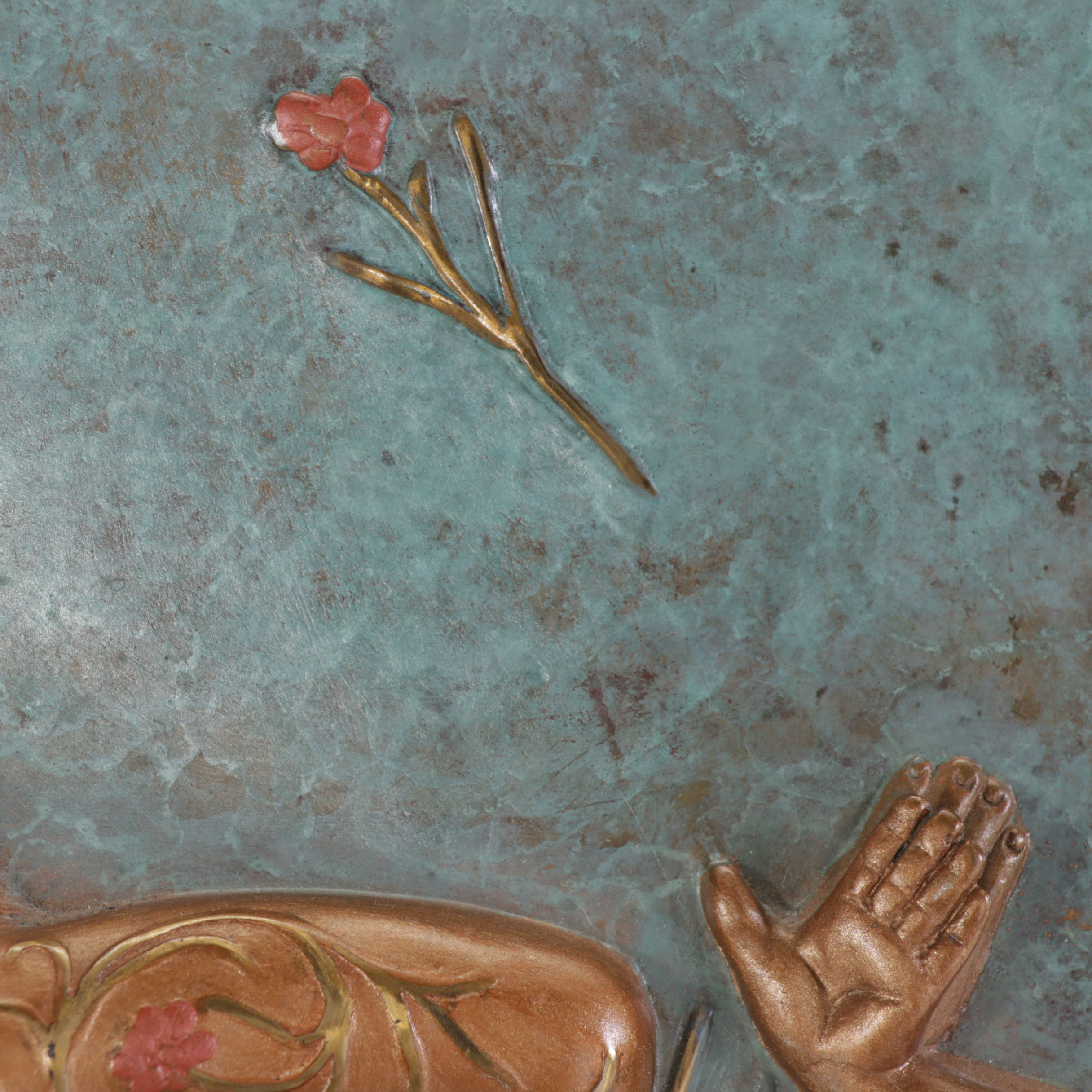 Erté Limited Edition "Femme Fatale" Cold Painted Bronze Vanity Mirror, 1985