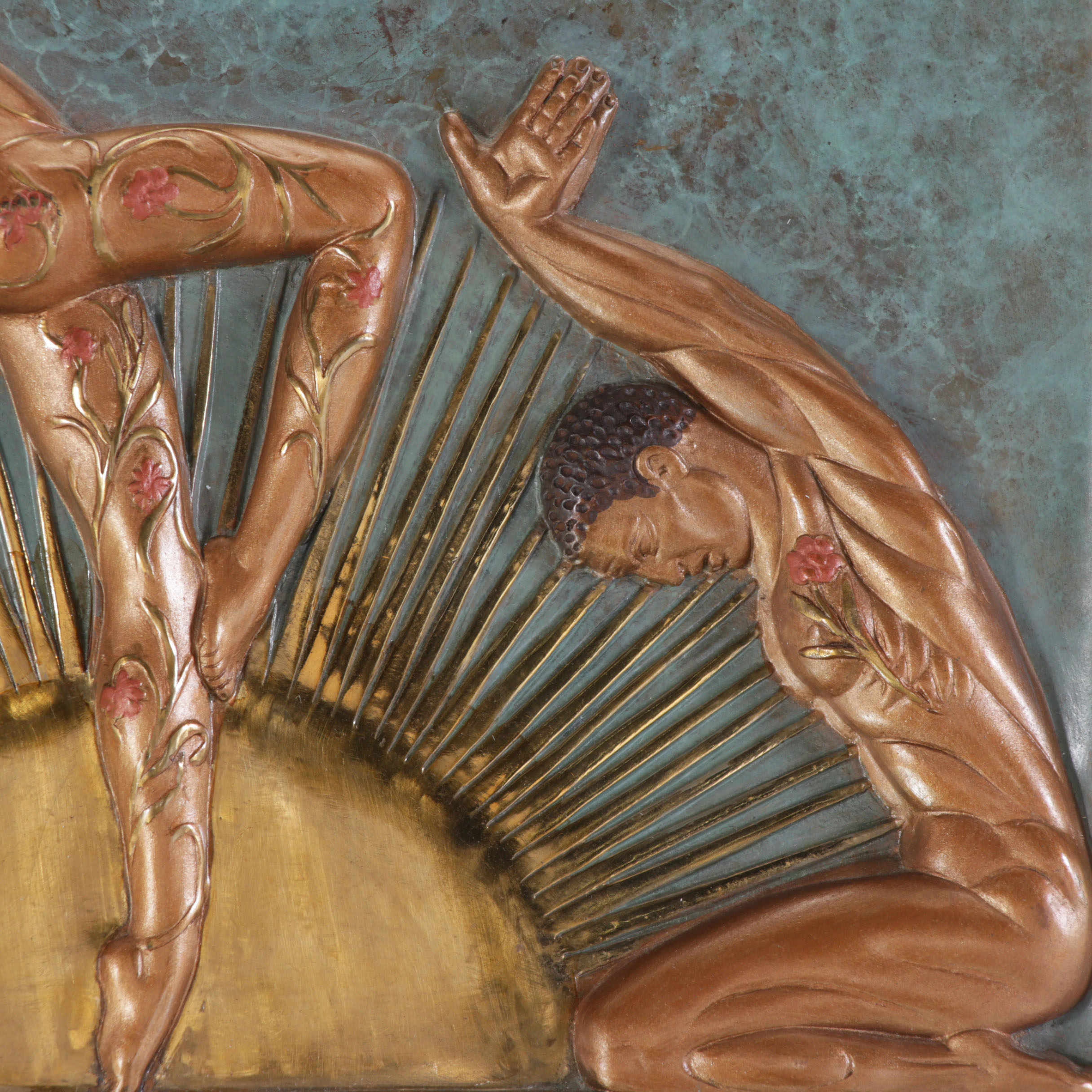 Erté Limited Edition "Femme Fatale" Cold Painted Bronze Vanity Mirror, 1985