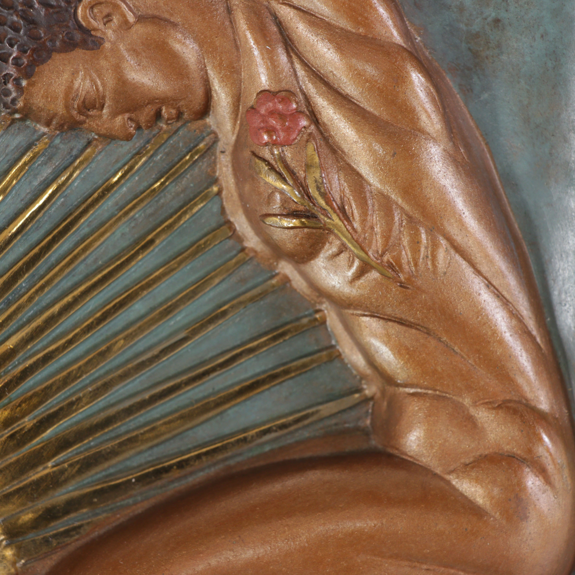 Erté Limited Edition "Femme Fatale" Cold Painted Bronze Vanity Mirror, 1985