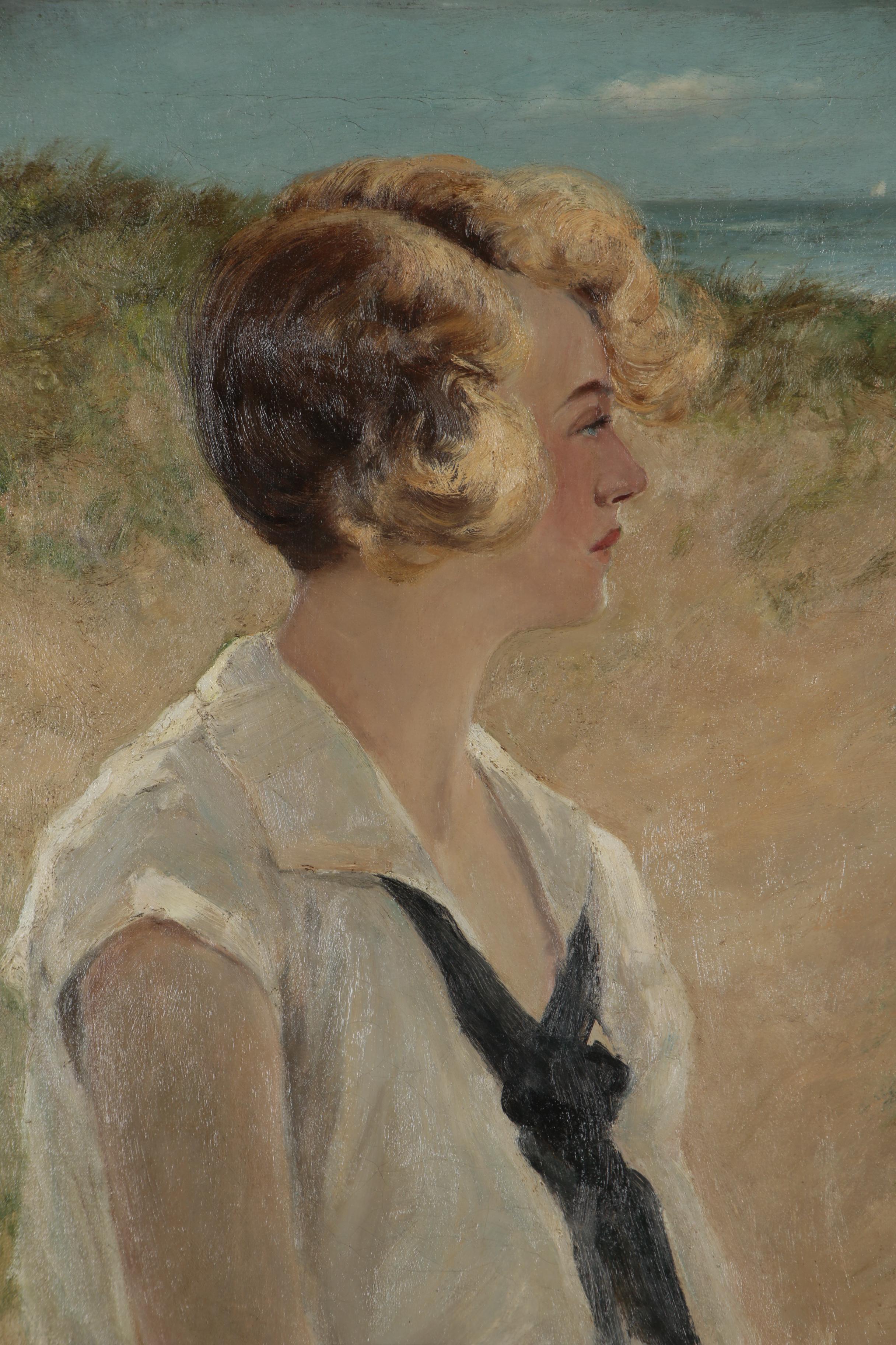 Charles Paul Gruppé Portrait Oil Painting, Early 20th Century