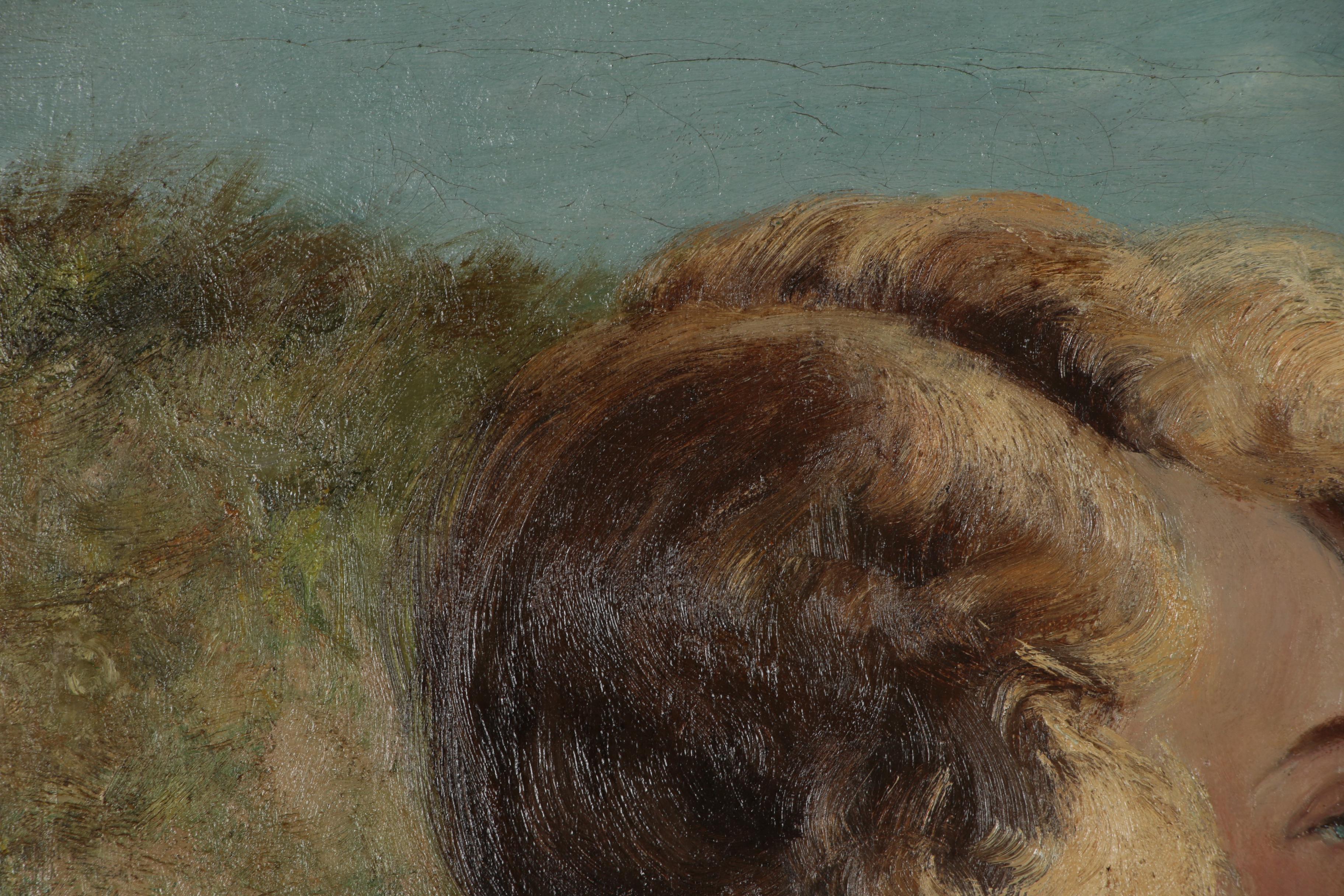 Charles Paul Gruppé Portrait Oil Painting, Early 20th Century