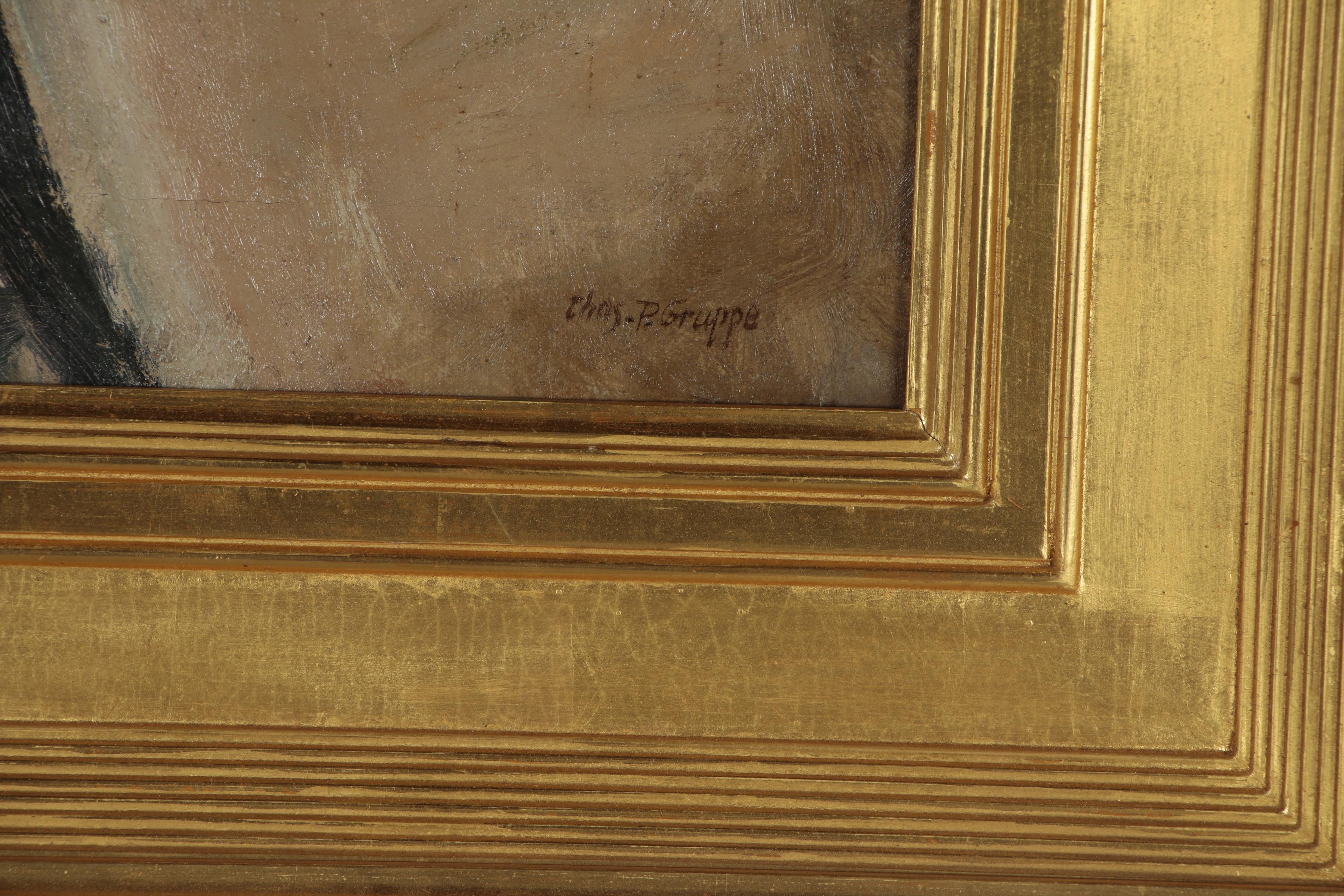 Charles Paul Gruppé Portrait Oil Painting, Early 20th Century