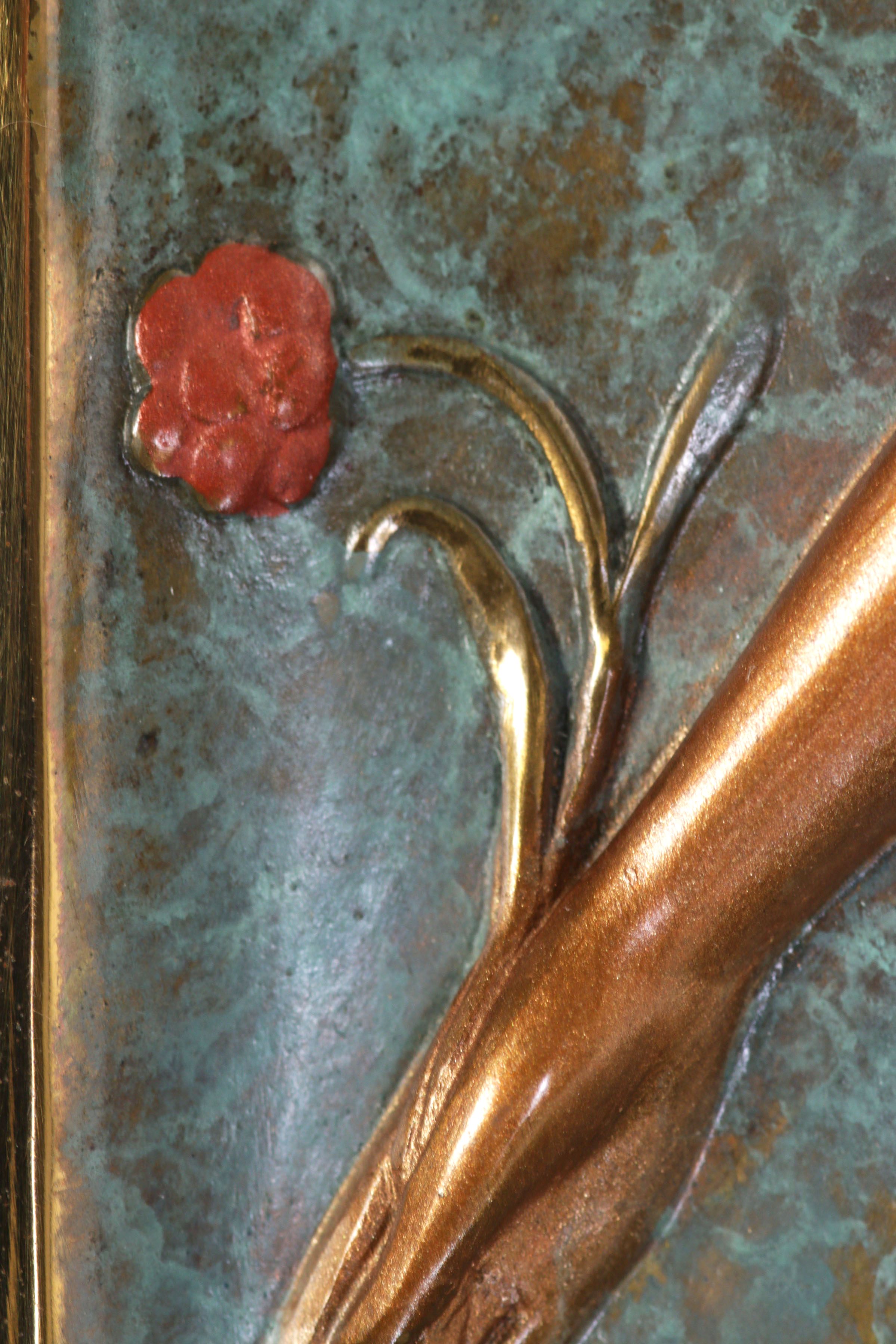 Erté Limited Edition "Femme Fatale" Cold Painted Bronze Vanity Mirror, 1985