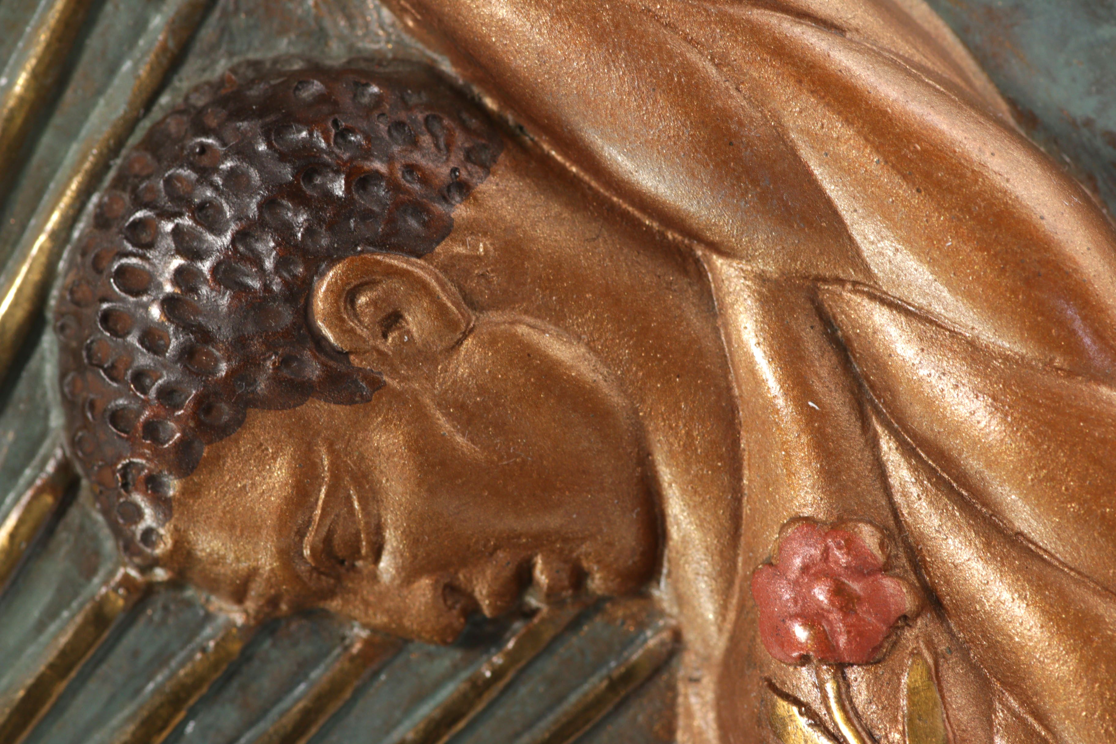 Erté Limited Edition "Femme Fatale" Cold Painted Bronze Vanity Mirror, 1985