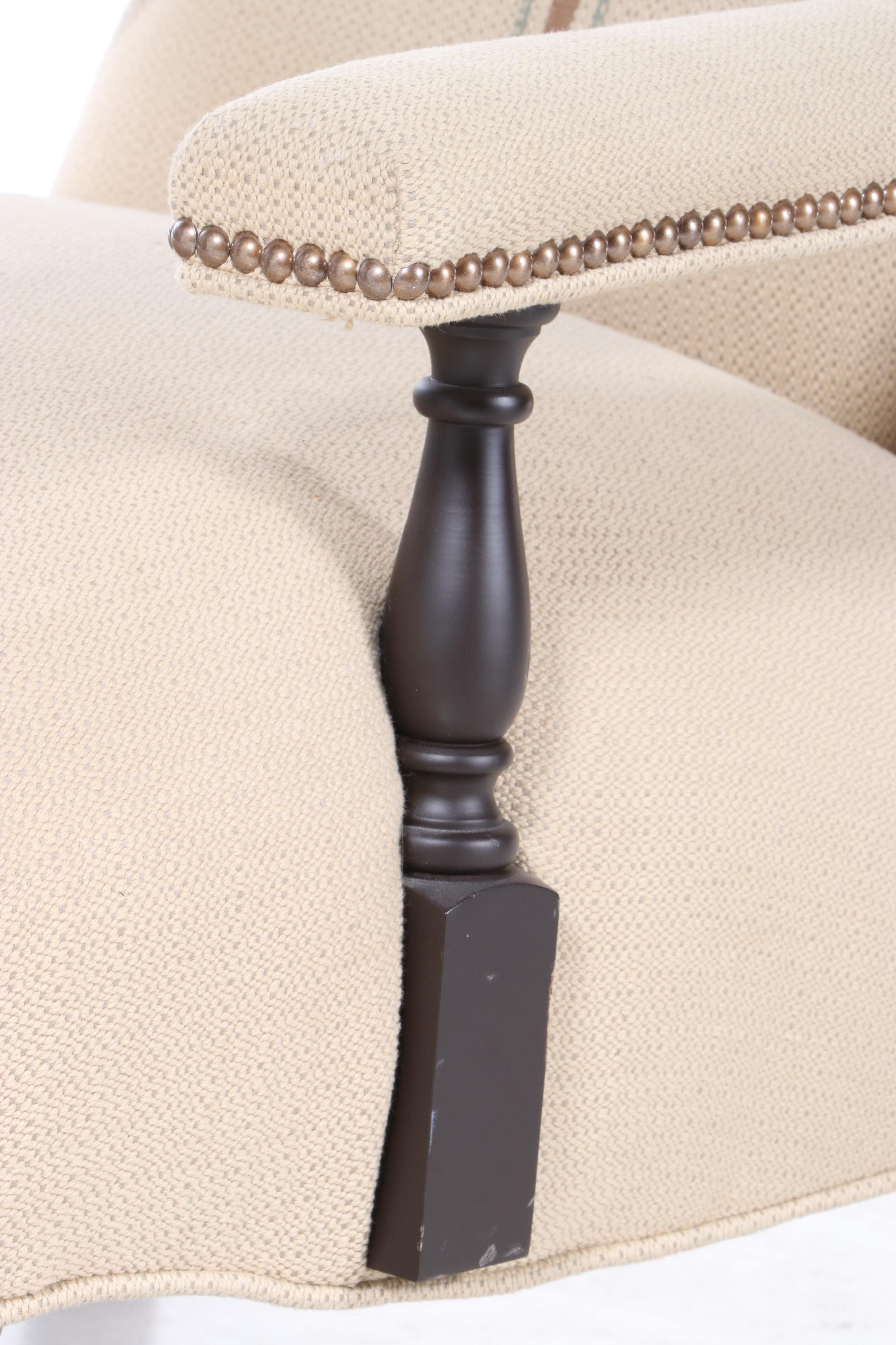 Arhaus Upholstered Lounge Chair with Jean-Paul Sartre Quote