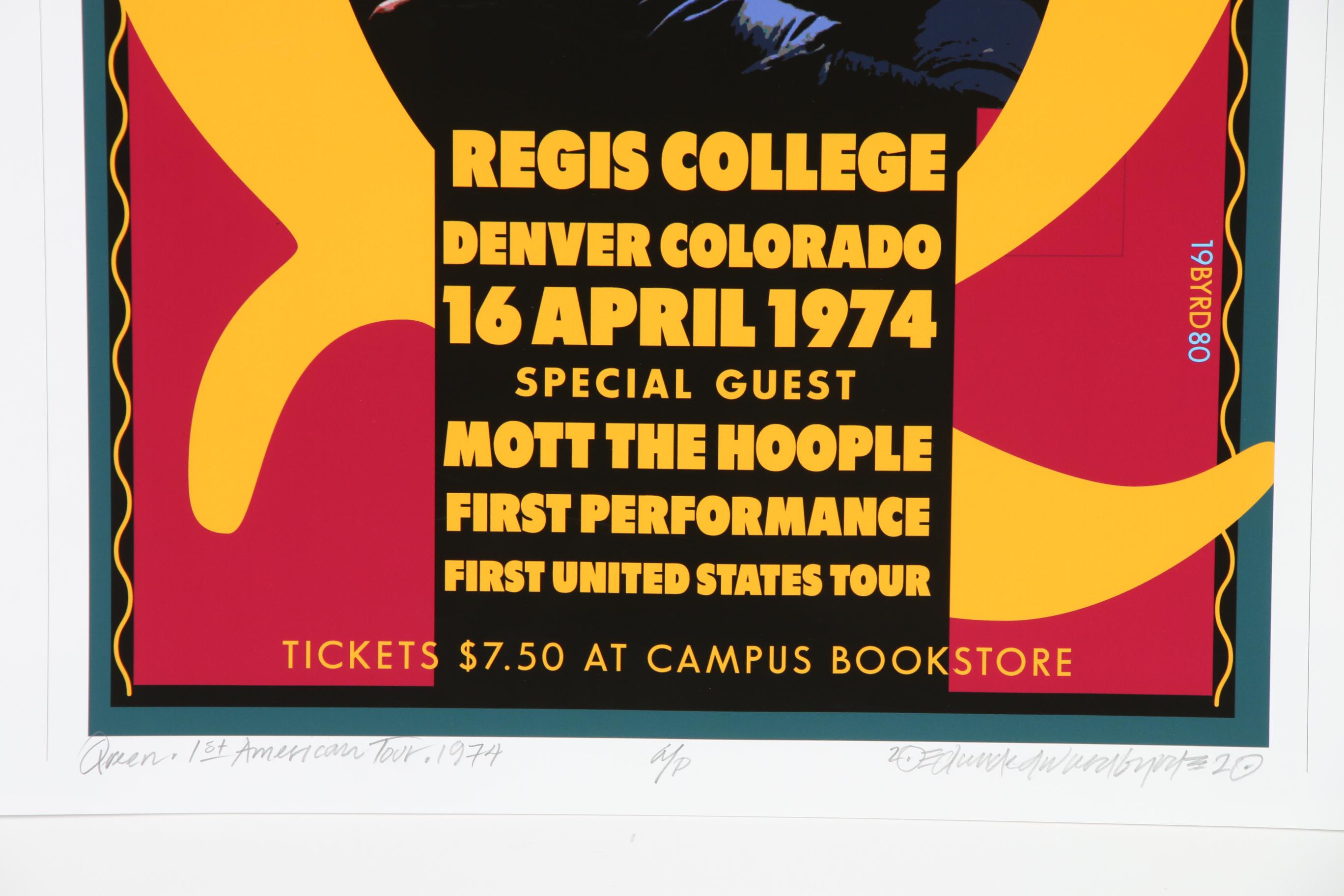 David Edward Byrd Giclée "Queen First Tour Regis College, Denver 1974"