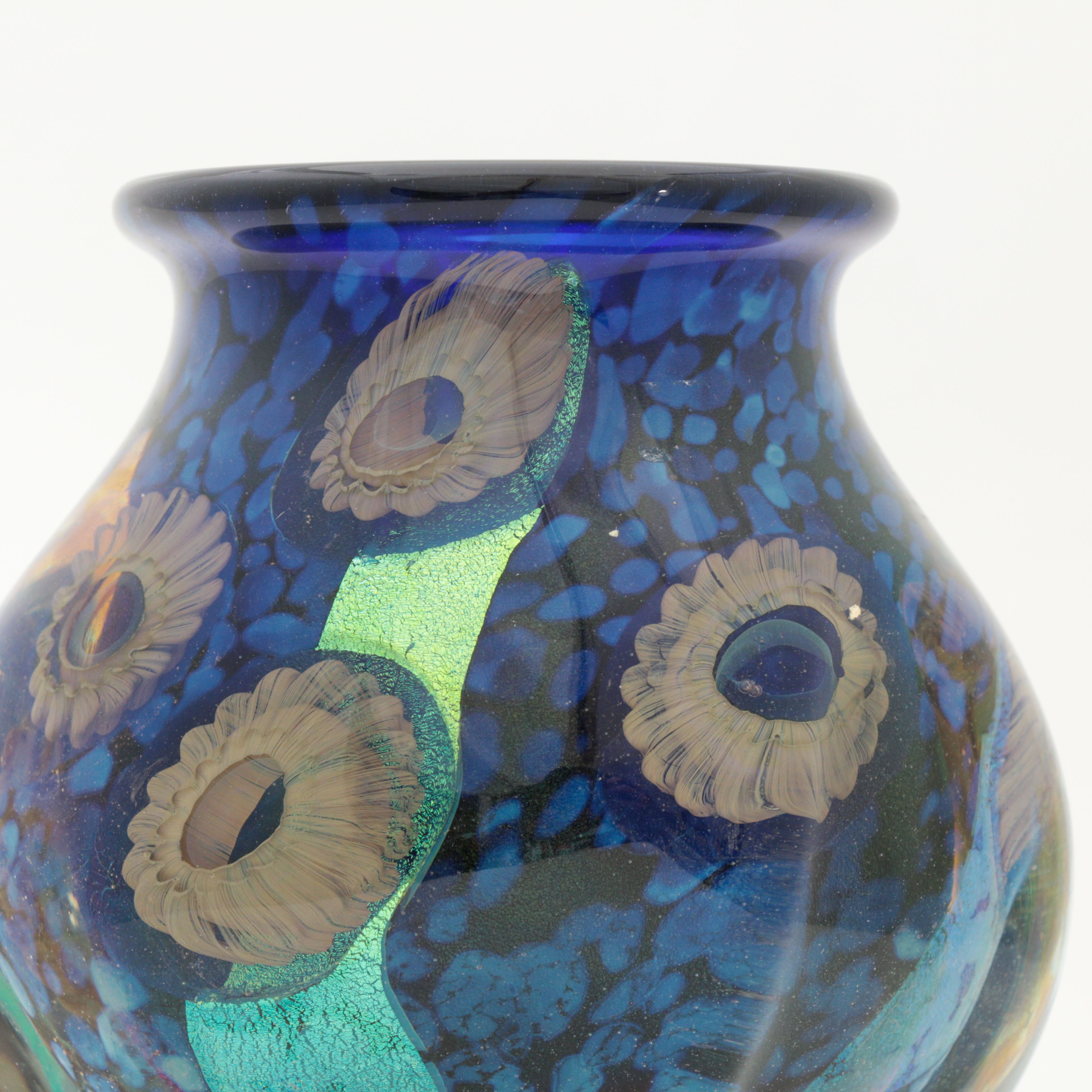 Robert Eickholt Hand Blown Art Glass Vase