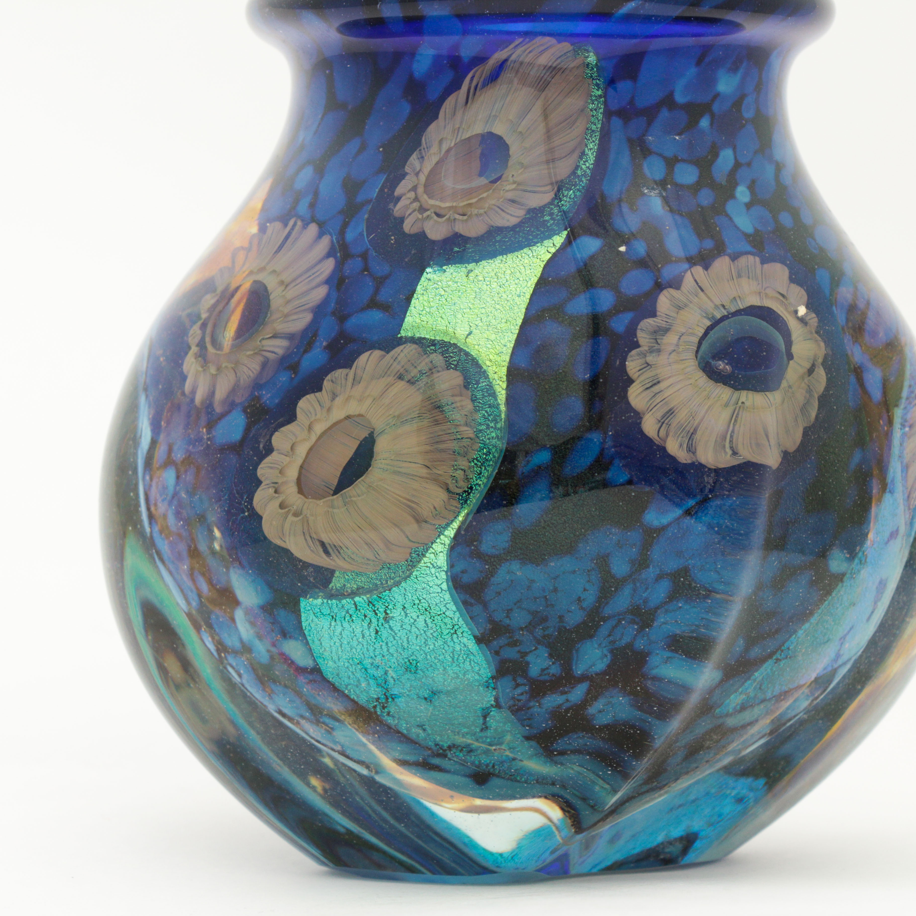 Robert Eickholt Hand Blown Art Glass Vase