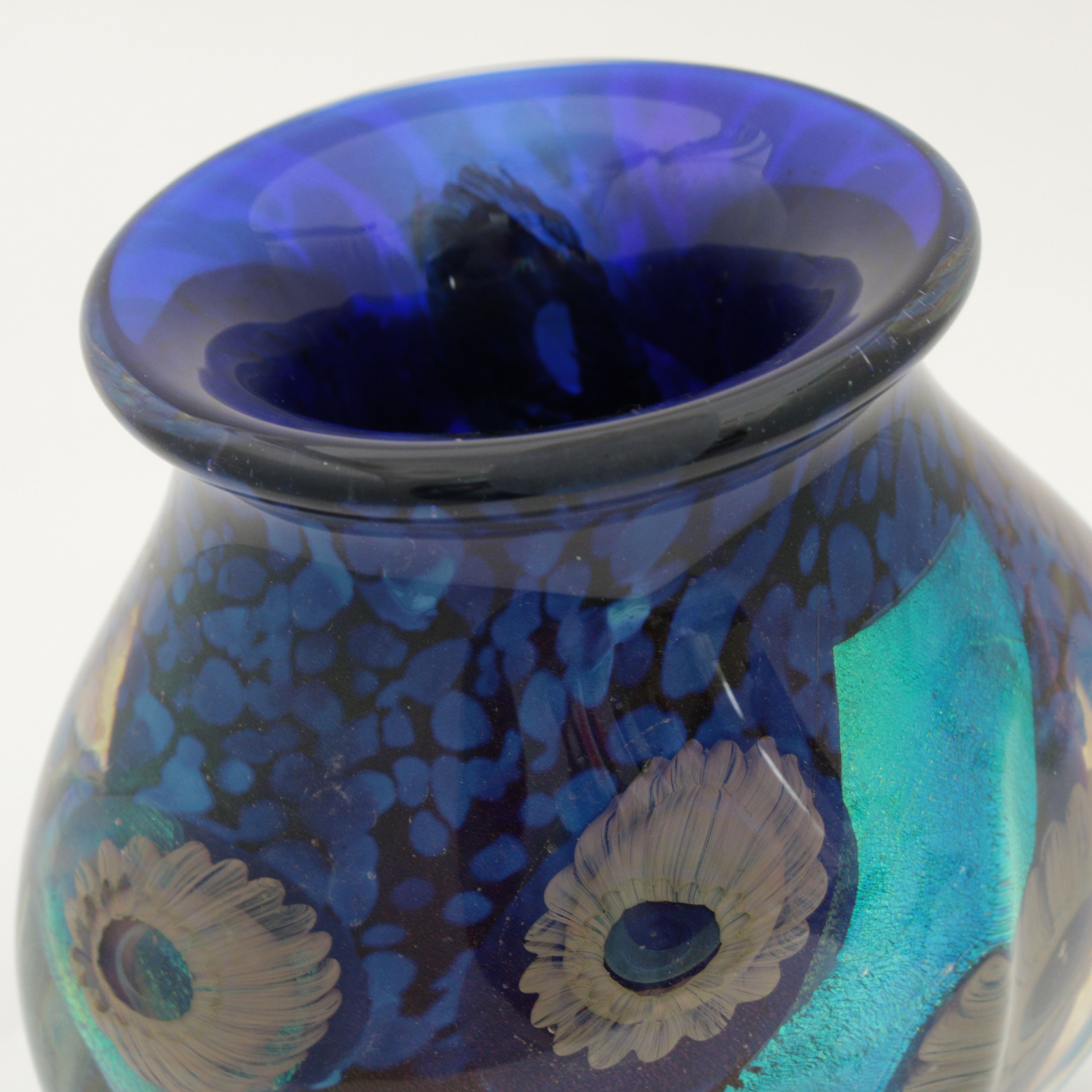 Robert Eickholt Hand Blown Art Glass Vase