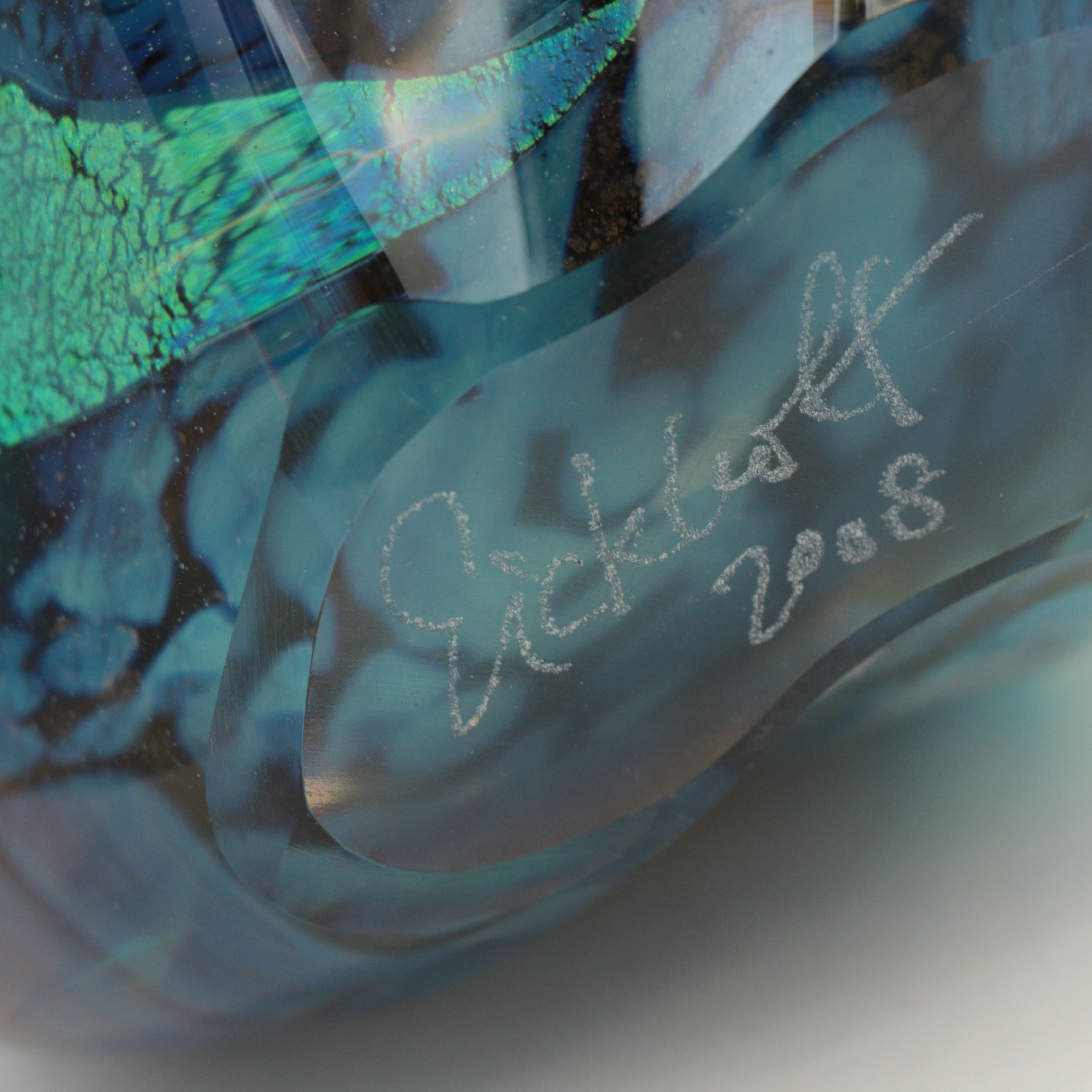 Robert Eickholt Hand Blown Art Glass Vase